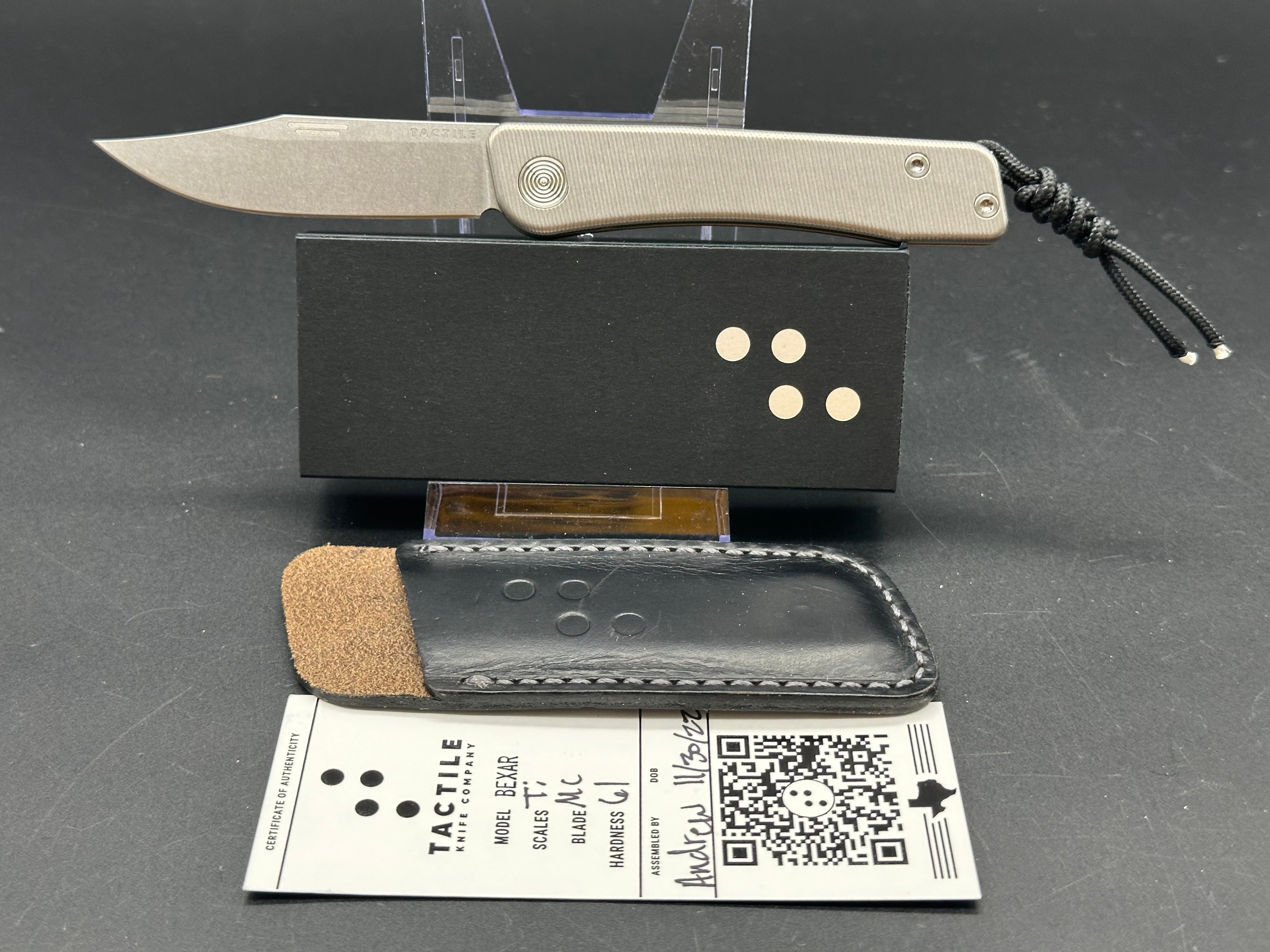 Tactile Knife Co. Bexar Slip Joint Folding Pocket Knife - Titanium Handle, 2.8