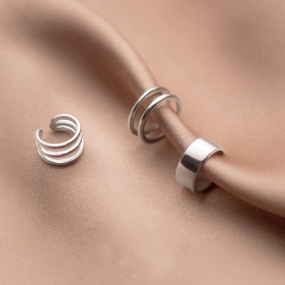 SLUYNZ Solid 925 Sterling Silver No-Piercing Ear Cuff Earrings for Women & Men - Cartilage, Helix, Tri Ear Cuffs - Perfect for Parties, Weddings & Everyday Wear