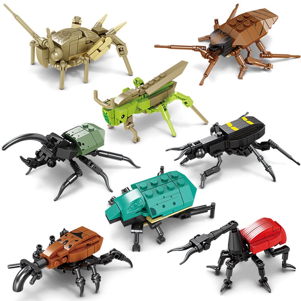 8 Packs STEM Animal Building Blocks Toy Set - 476PCS Creative Construction Kit for Kids Ages 6-8, Educational Birthday Party Favors & Gifts Compatible with Lego - Perfect for Classroom STEM Activities, Creative Play & Birthday Party Giveaways