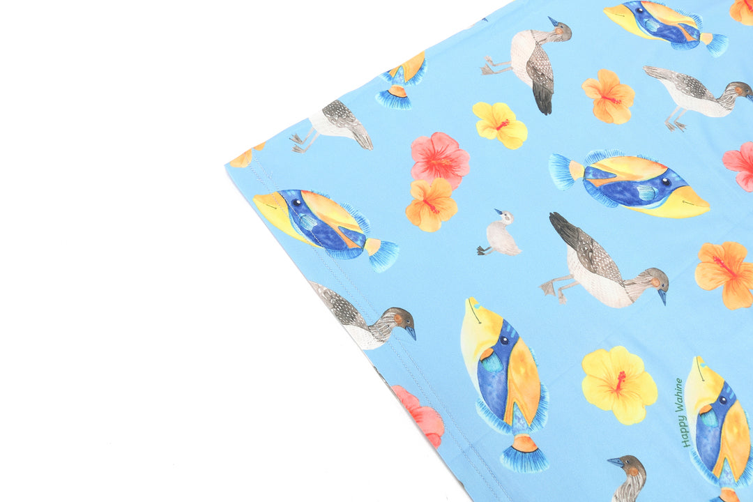 Humu Nene Baby Nursing Car Seat Cover - Breathable & Soft Hibiscus Blue Design for Newborns & Infants - Perfect for Car Travel, Stroller, and Breastfeeding Privacy