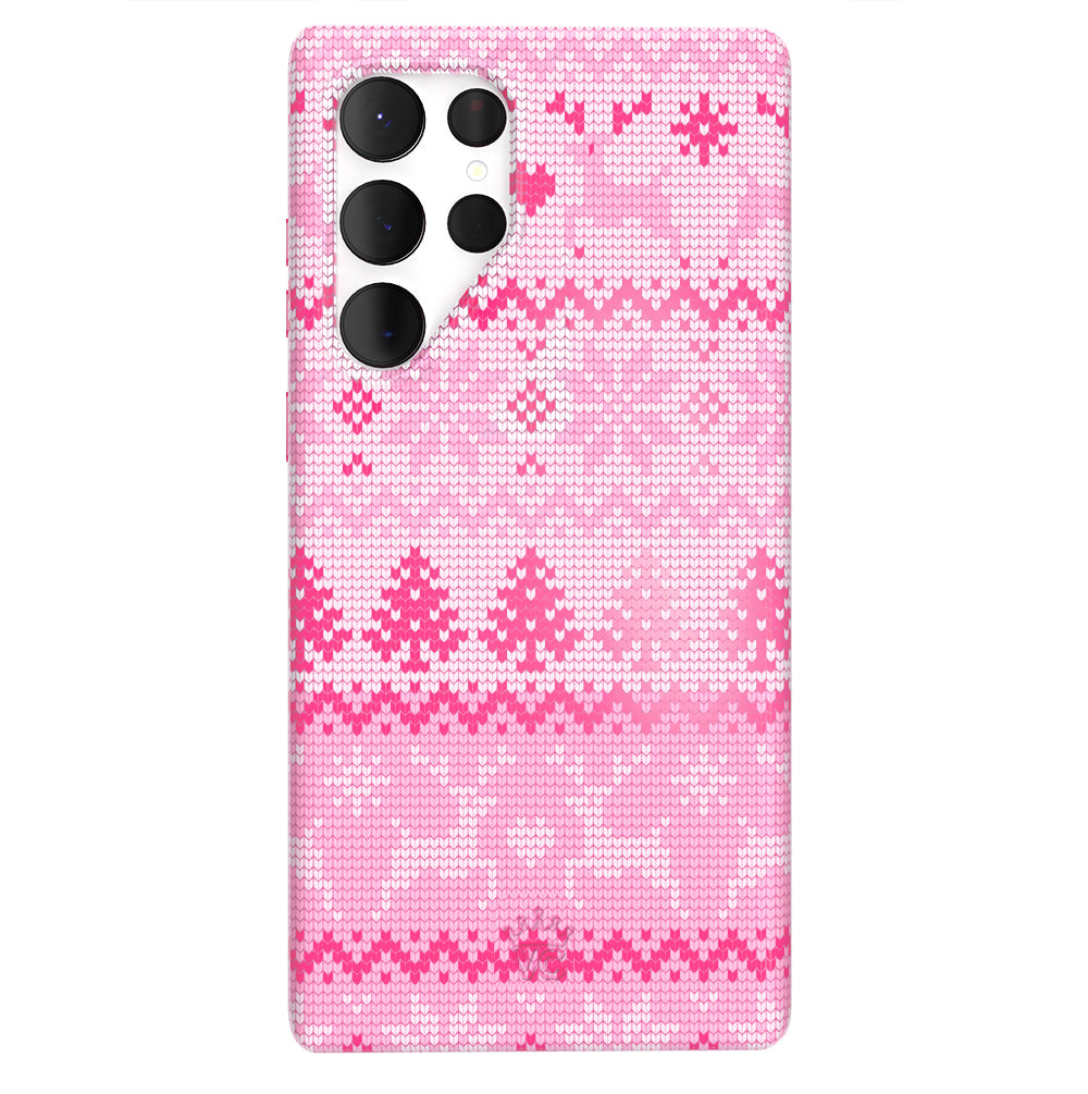 Bubble Gum Sweater Pattern Samsung Phone Case - Trendy Cute Protective Cover for Galaxy S23/S22/S21/S20 - Perfect for Casual Outings & Selfies