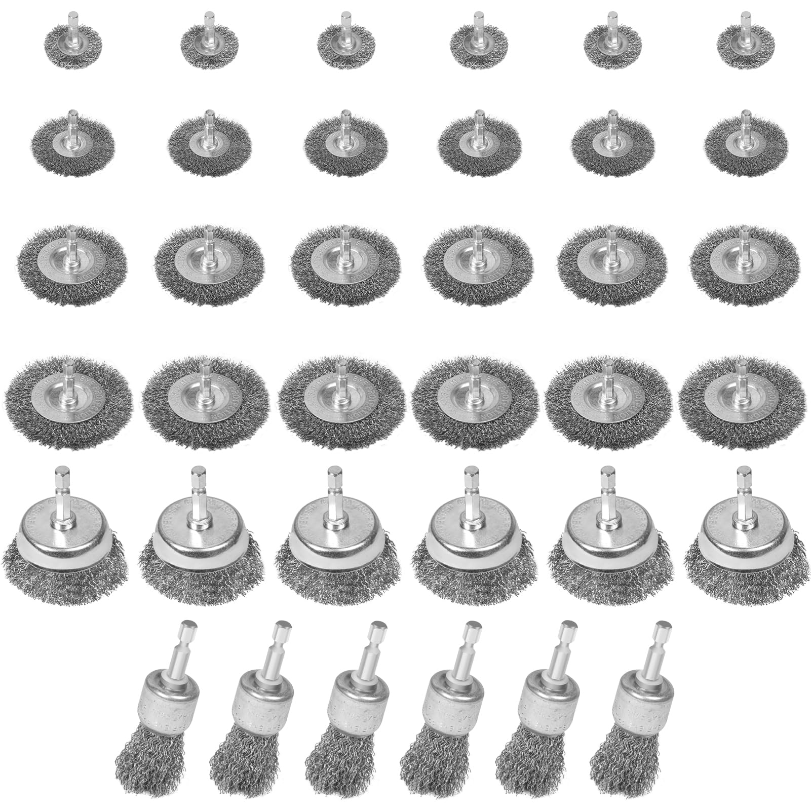 36-Piece Drill Brush Set - 1/4