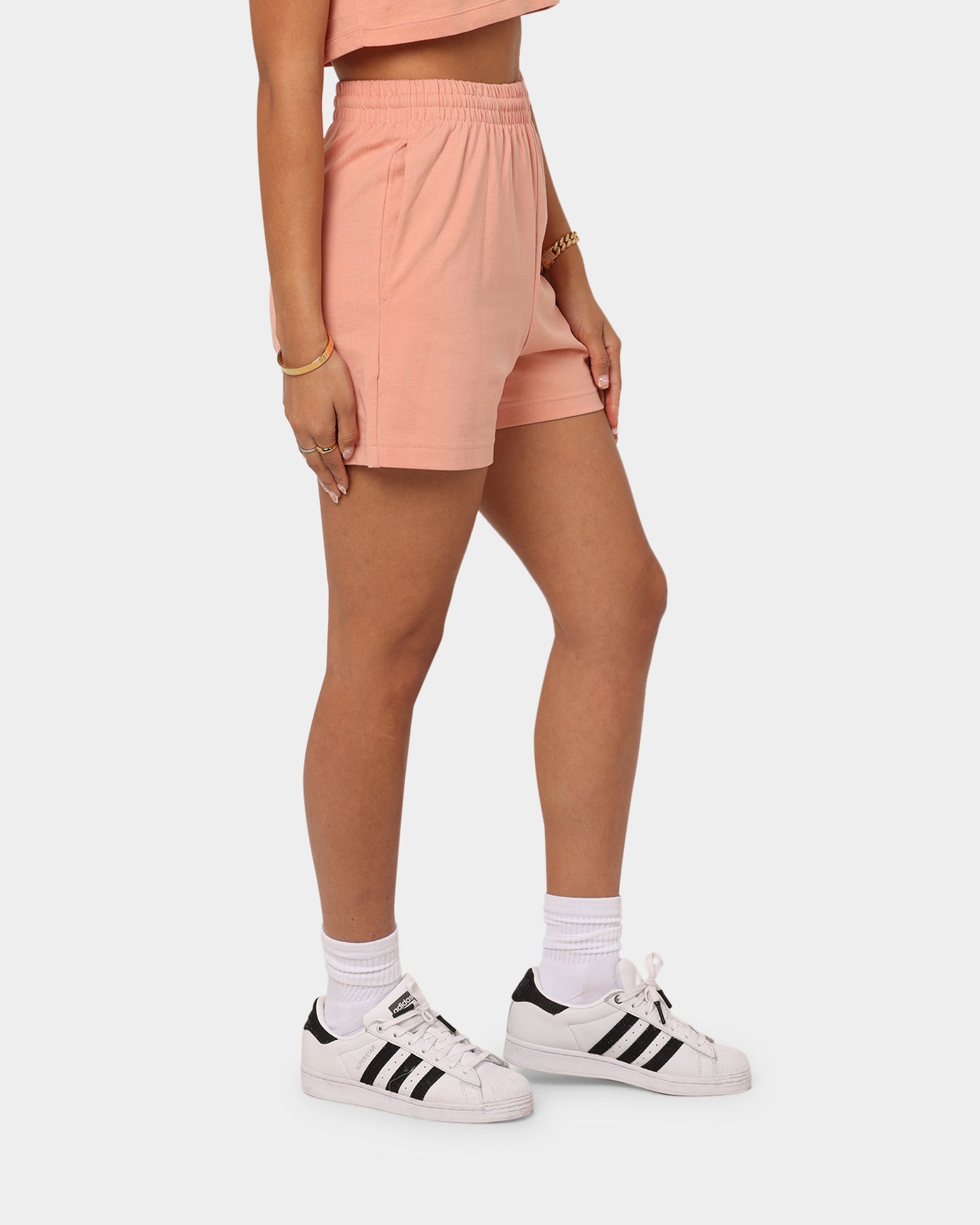 Adidas Women's Adicolor Essentials Shorts - Blush Pink Athletic Shorts for Running, Yoga & Casual Wear
