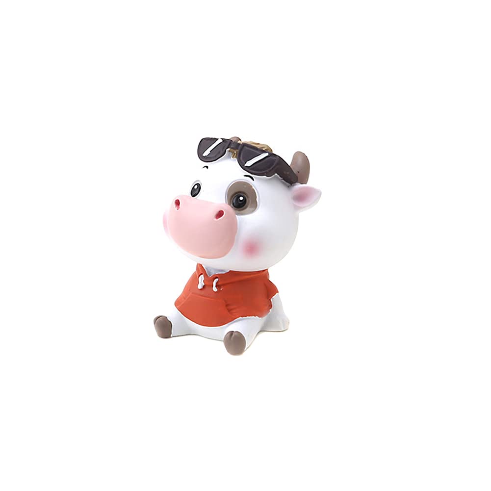 Creative Cartoon Cow Car Dashboard Decor - Cute Shaking Head Animal Car Accessory for Home & Auto Interior Decoration | Perfect for Car Dash, Office Desk & Gift Giving
