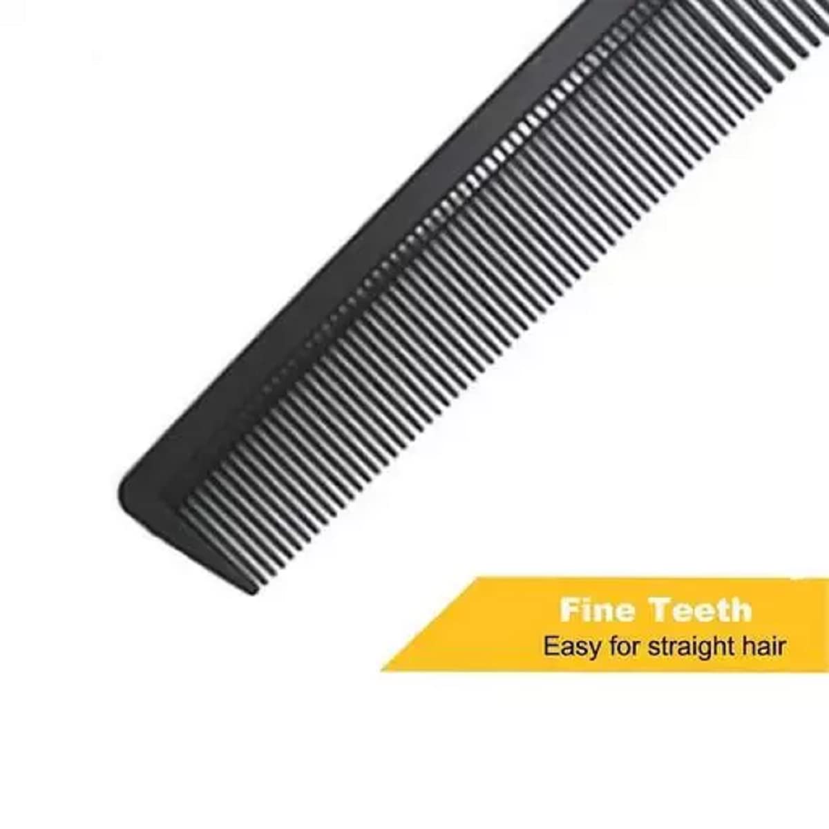 ZAUKY Professional Black Plastic Hair Comb - Barber Styling Tool for Men & Women (2-Pack) - Perfect for Salon, Home Haircuts & Travel Grooming