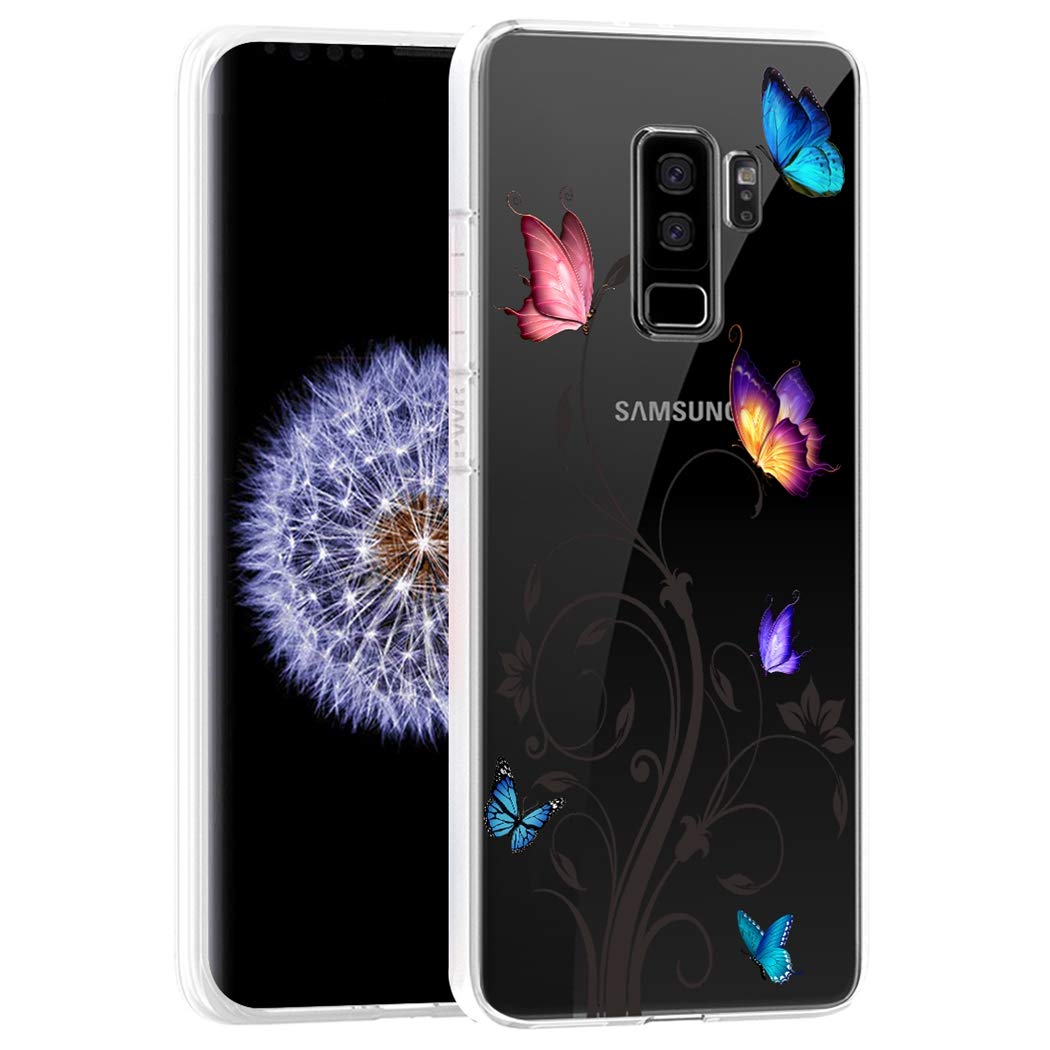 **Samsung Galaxy S9 Plus Phone Case for Women - Soft Clear TPU Shockproof Protective Cover with Butterfly Design | Slim Fit, Scratch-Resistant, Drop Protection | Perfect for Everyday Use, Work & Travel**