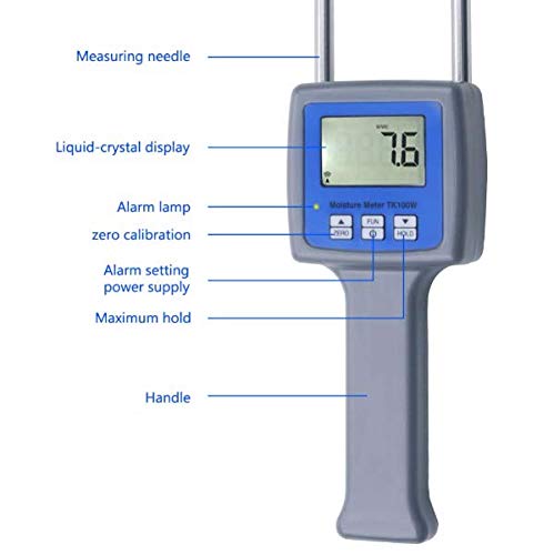 TK100W Digital Wood Sawdust Moisture Meter - Accurate Water Content Tester for Lumber, Firewood & Woodworking | Perfect for Carpentry, Wood Processing & DIY Projects