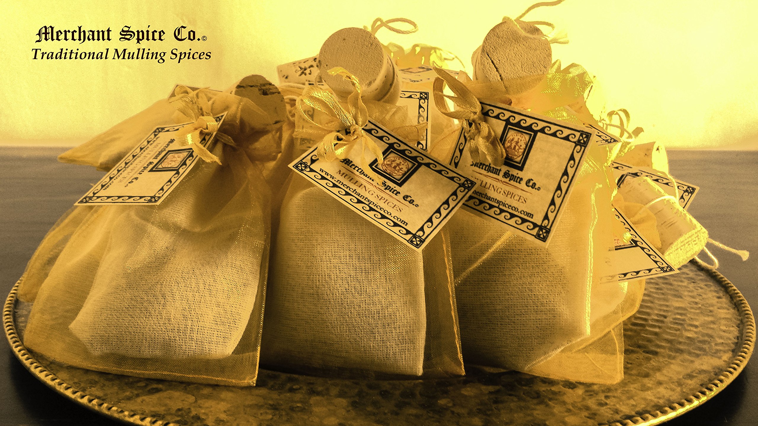 Premium Mulling Spices Gift Set - 2 Pack of Aromatic Holiday Spice Bags by Merchant Spice Co. | Perfect for Christmas Warm Drinks, Apple Cider & Winter Cocktails