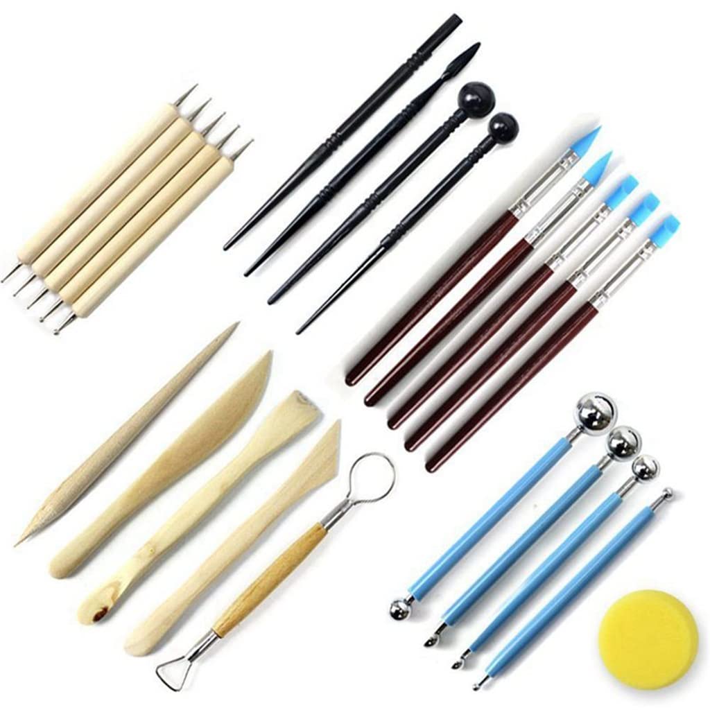 ASLR 24pcs Pottery Tools Set for Sculpting & Rock Painting