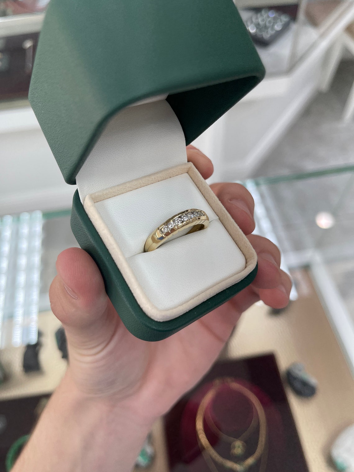 0.30 Carat Men's Diamond Ring in 14K Yellow Gold - Elegant Wedding Band, Anniversary Gift for Him, Engagement Ring for Men