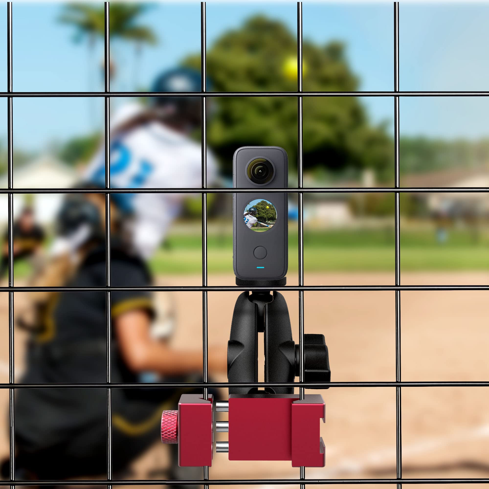 Aluminum Smartphone Fence Mount - Universal Phone Holder for iPhone & Android, Compatible with Mevo Start & Action Cameras - Perfect for Tennis, Pickleball Training & Sports Photography - Durable Camera Mount for Coaches & Players