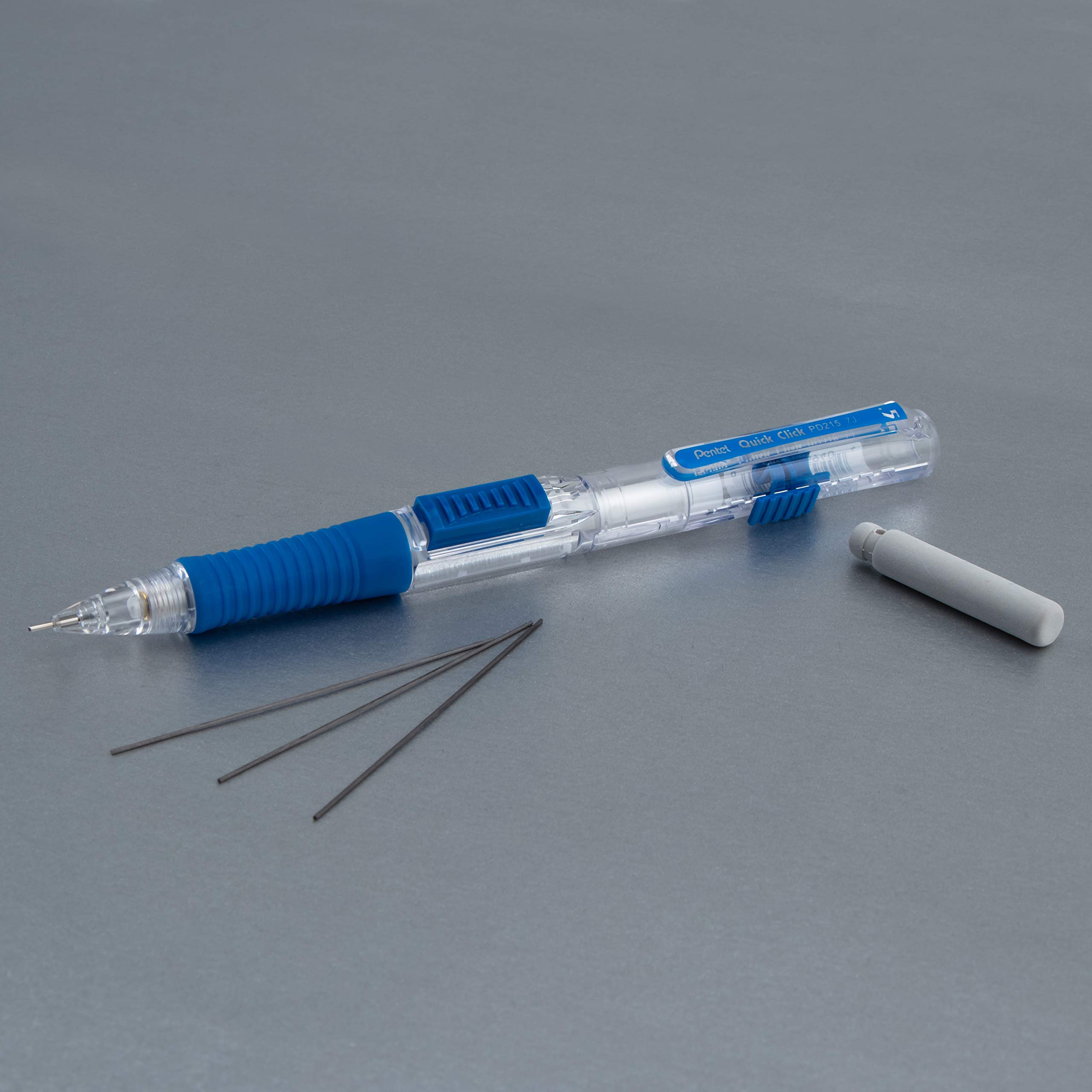 Pentel QUICK CLICK 0.5mm Mechanical Pencils - Blue Barrel, Pack of 12 (PD215C) - Perfect for School, Office & Sketching