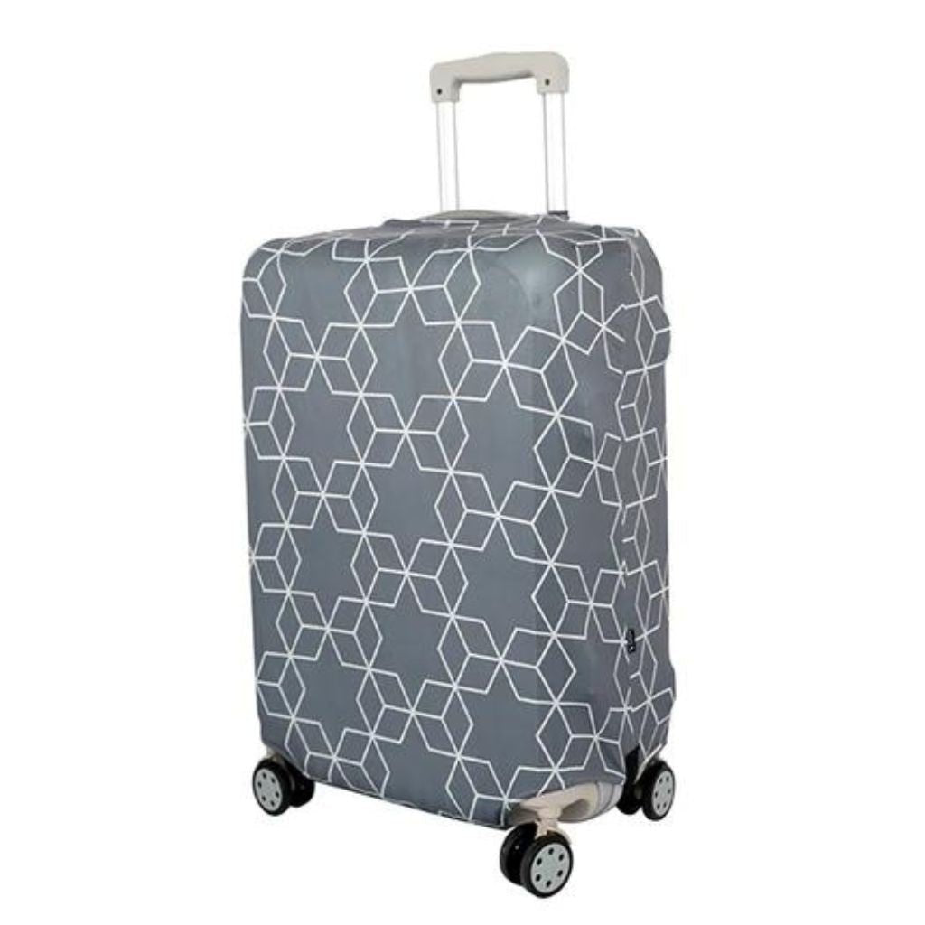 Waterproof Luggage Cover for Medium Spinners 60-70cm - Geometric Pattern Design - Perfect for Travel, Airports & Suitcase Protection