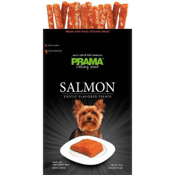Premium Prama Delicacy Salmon Dog Treats 70g - All-Natural, Grain-Free Training Rewards & Dental Chews for Small to Large Dogs - Perfect for Outdoor Adventures, Obedience Training & Daily Snacking