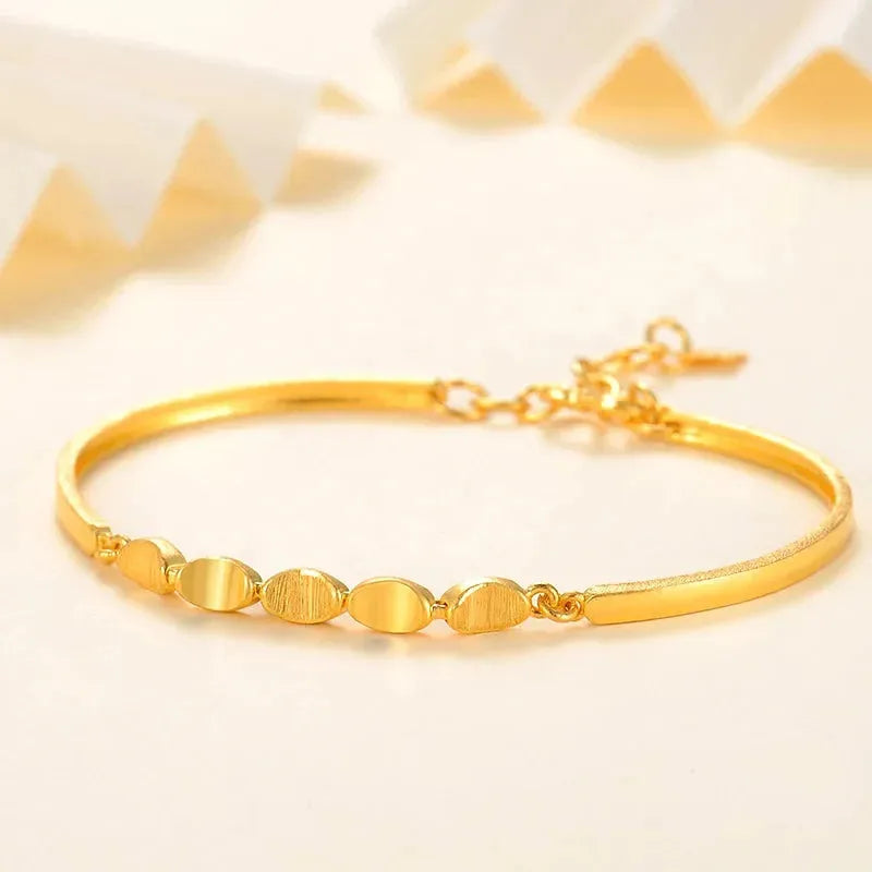 24K Pure Gold Bracelet 999 Solid Gold Bangle - Classic & Trendy Fine Jewelry for Women, Elegant Gift for Anniversary, Wedding & Special Occasions