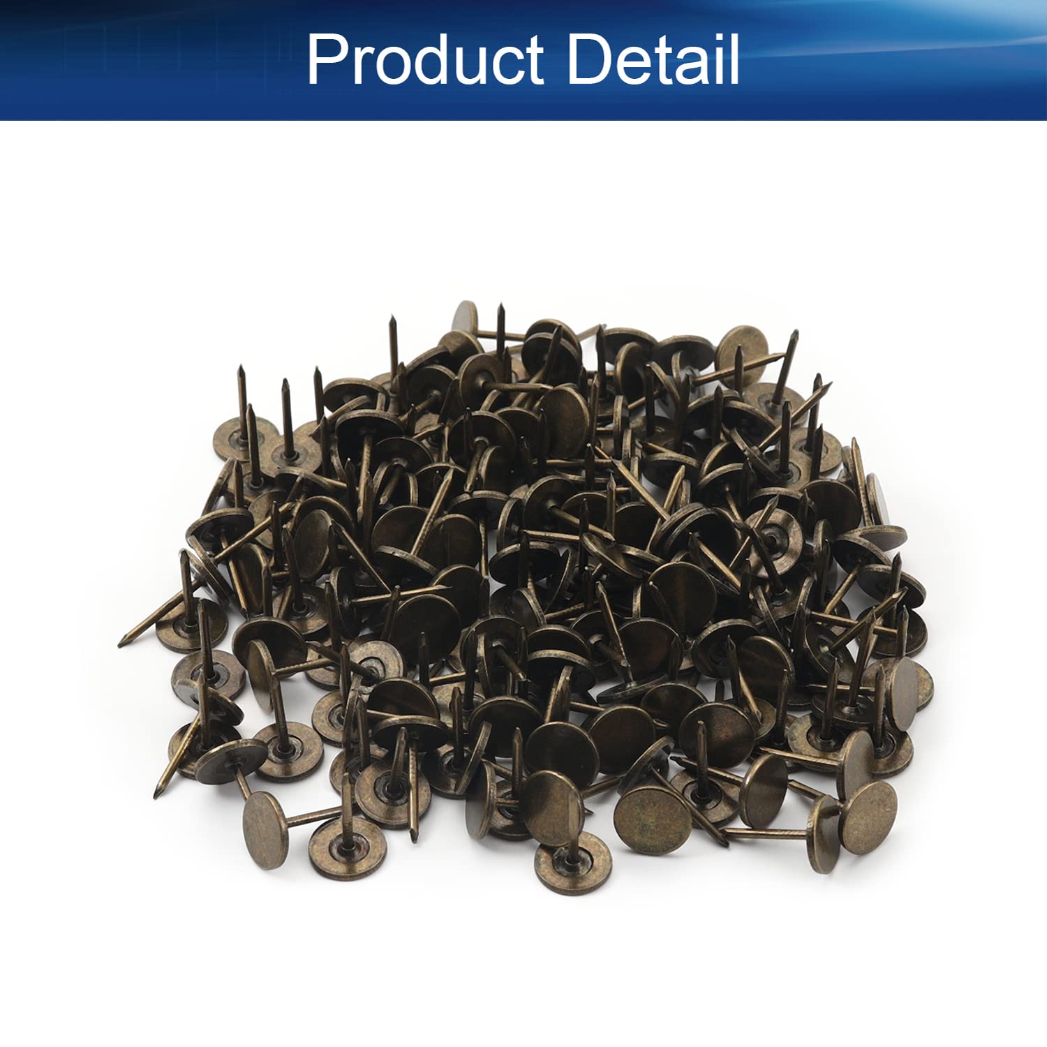 Yinpecly 11x17mm Flat Head Upholstery Nails - 200pcs Antique Green Patina Furniture Tacks for Sofa, Headboard & DIY Projects | Decorative Nails for Home Decor & Woodworking