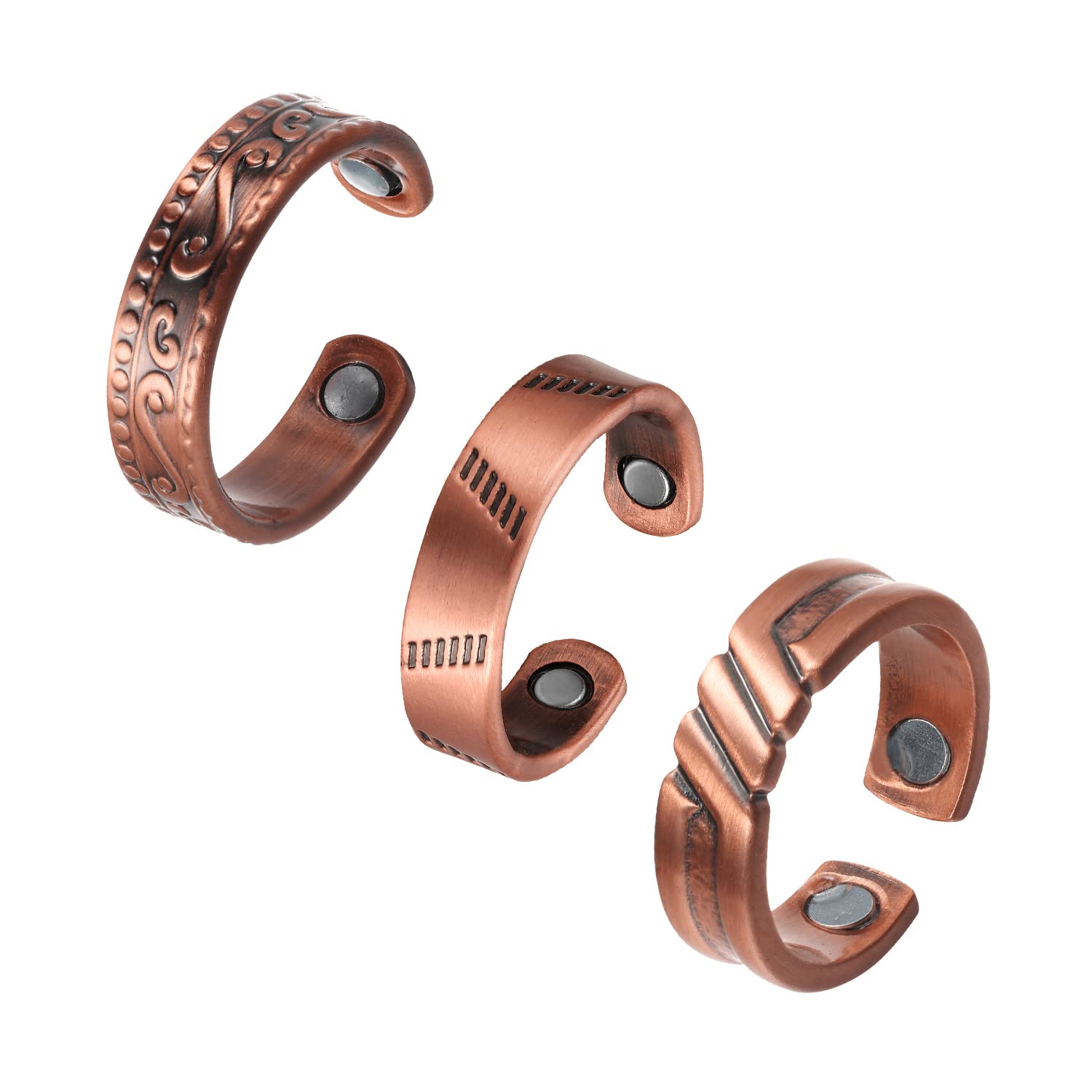 BioMag Lymphatic Drainage Copper Ring for Men & Women - 99.99% Pure Copper Magnetic Therapy Jewelry with Gift Box | Improve Circulation, Reduce Swelling & Pain Relief for Daily Wear & Wellness