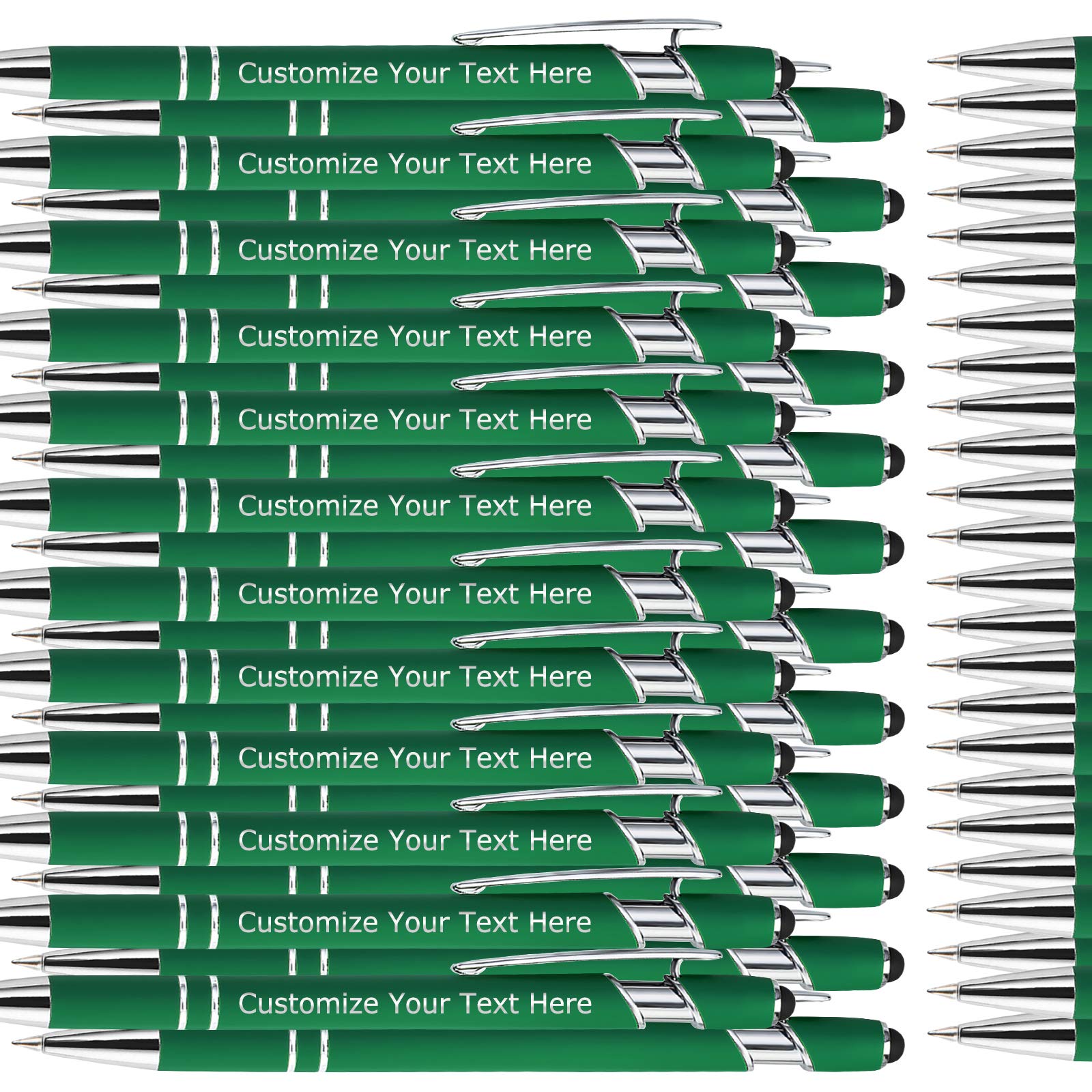 96 Pack Personalized Custom Pens with Stylus Tip - Engraved Ballpoint Pens for Men & Women - Bulk Office Supplies with Black Ink - Perfect for Birthday Gifts, Graduation Presents & Corporate Events