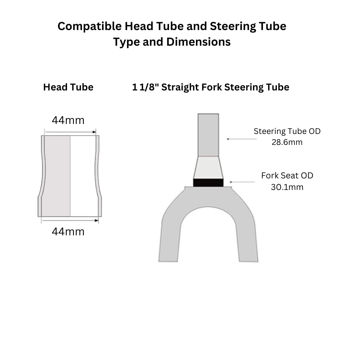 44/44mm Bike Headset - ZS44 Zero Stack with Sealed Bearings for 1 1/8