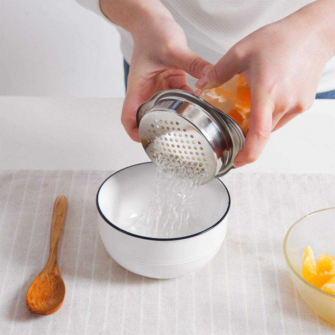 Premium Stainless Steel Tuna Strainer - Food Grade Oil Drainer & Can Lid Press for Easy Tuna Canning | Odor-Resistant, Dishwasher Safe | Perfect for Home Kitchens, Camping & Meal Prep
