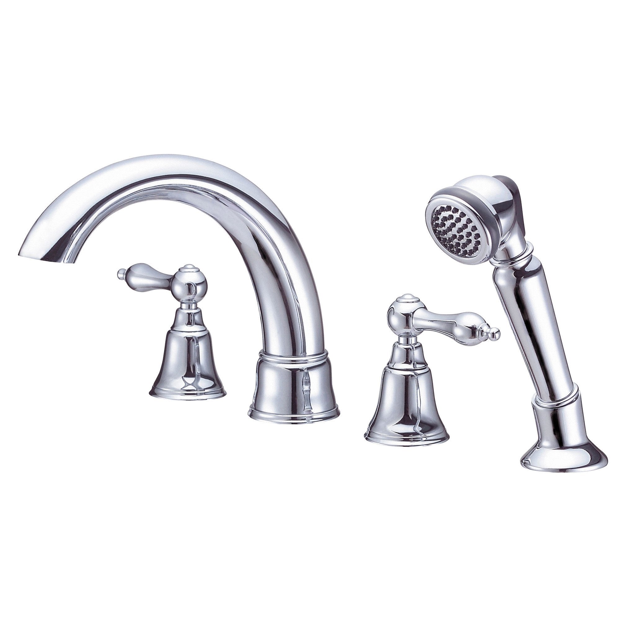 Danze Fairmont Chrome Widespread Roman Tub Faucet with Hand Shower & Rough-in Valve | Luxury Bathroom Fixture for Spa-Like Experience | Perfect for Master Bathrooms & Freestanding Tubs
