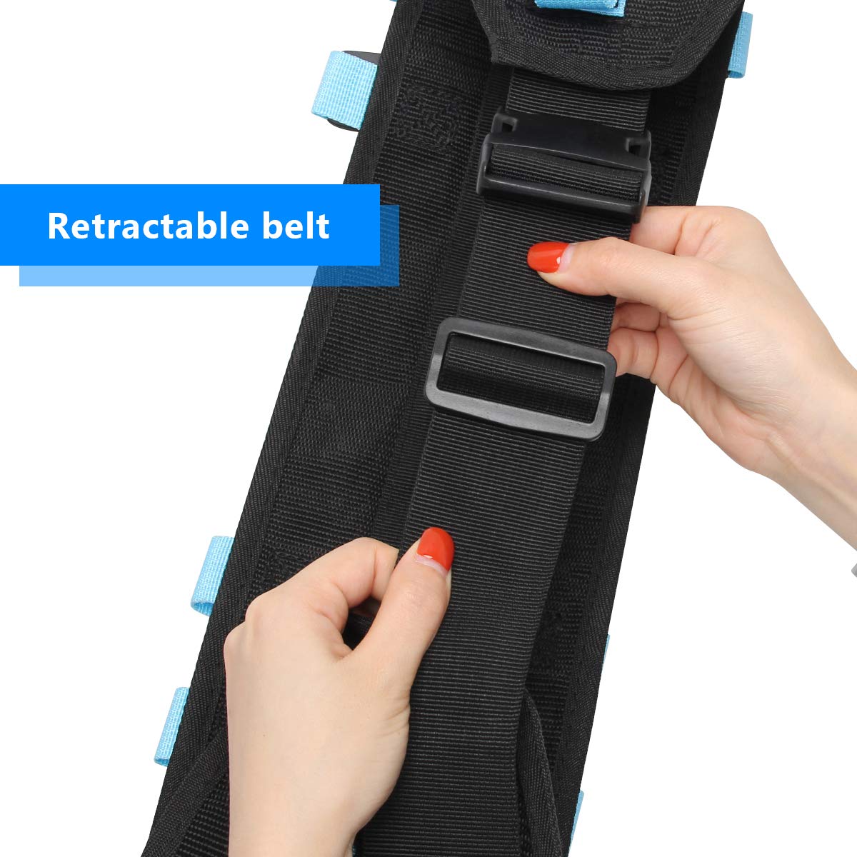AHIER Adjustable Gait Belt with 6 Handles & Quick-Release Buckle - Heavy Duty Patient Transfer Belt for Elderly Care, Physical Therapy, and Mobility Assistance - Ideal for Home Use, Hospitals, and Nursing Facilities