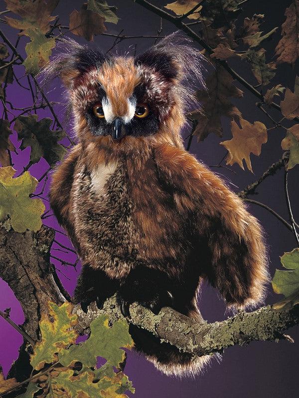 Realistic Great Horned Owl Hand Puppet - Soft Plush Animal Toy for Kids, Storytelling & Educational Play - Perfect for Classroom, Theater & Imaginative Play