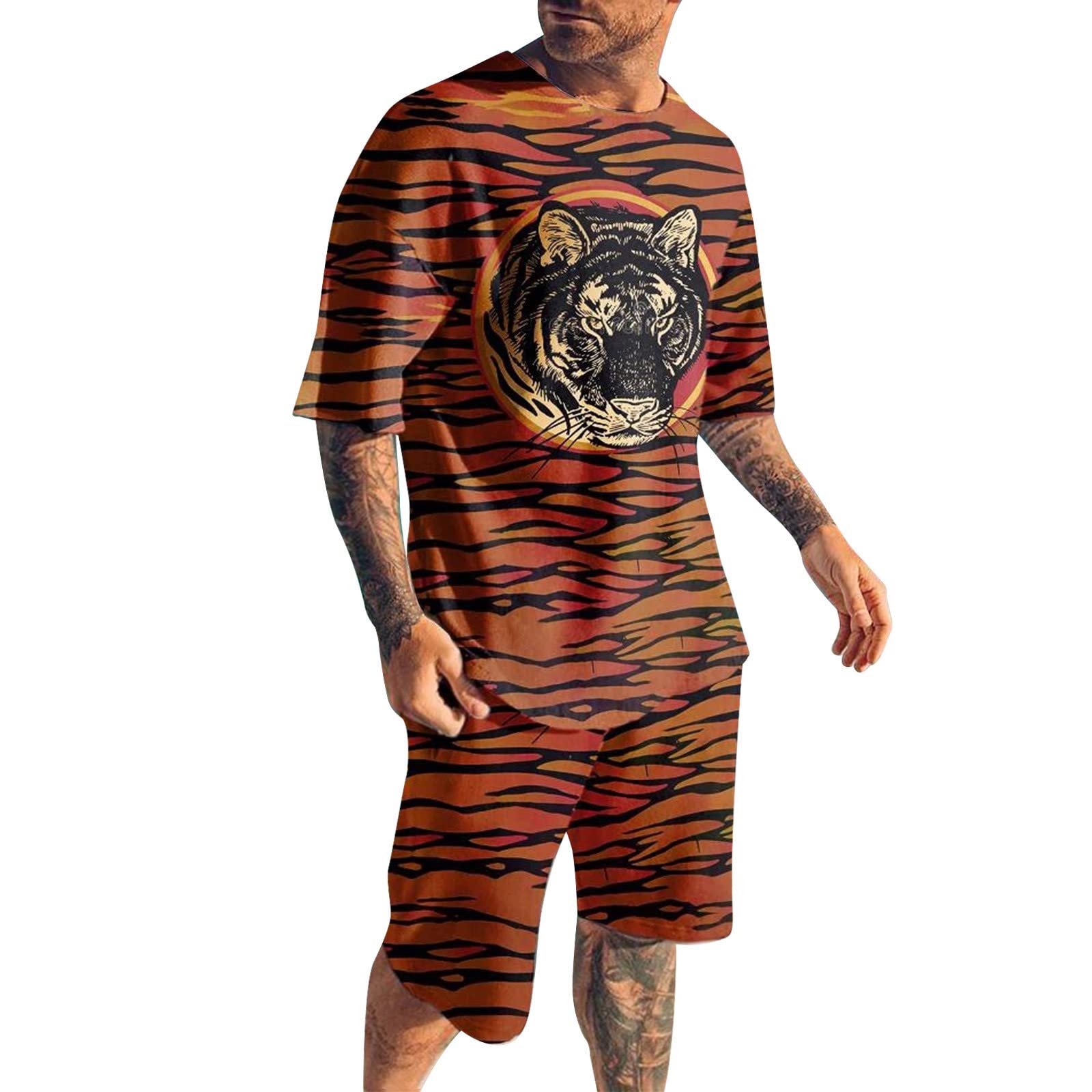 STRY Men's 2-Piece Summer Sweatsuit - Short Sleeve T-Shirt & Shorts Set | Breathable Workout Clothes for Gym, Running & Casual Wear | Athletic Sportswear for Men