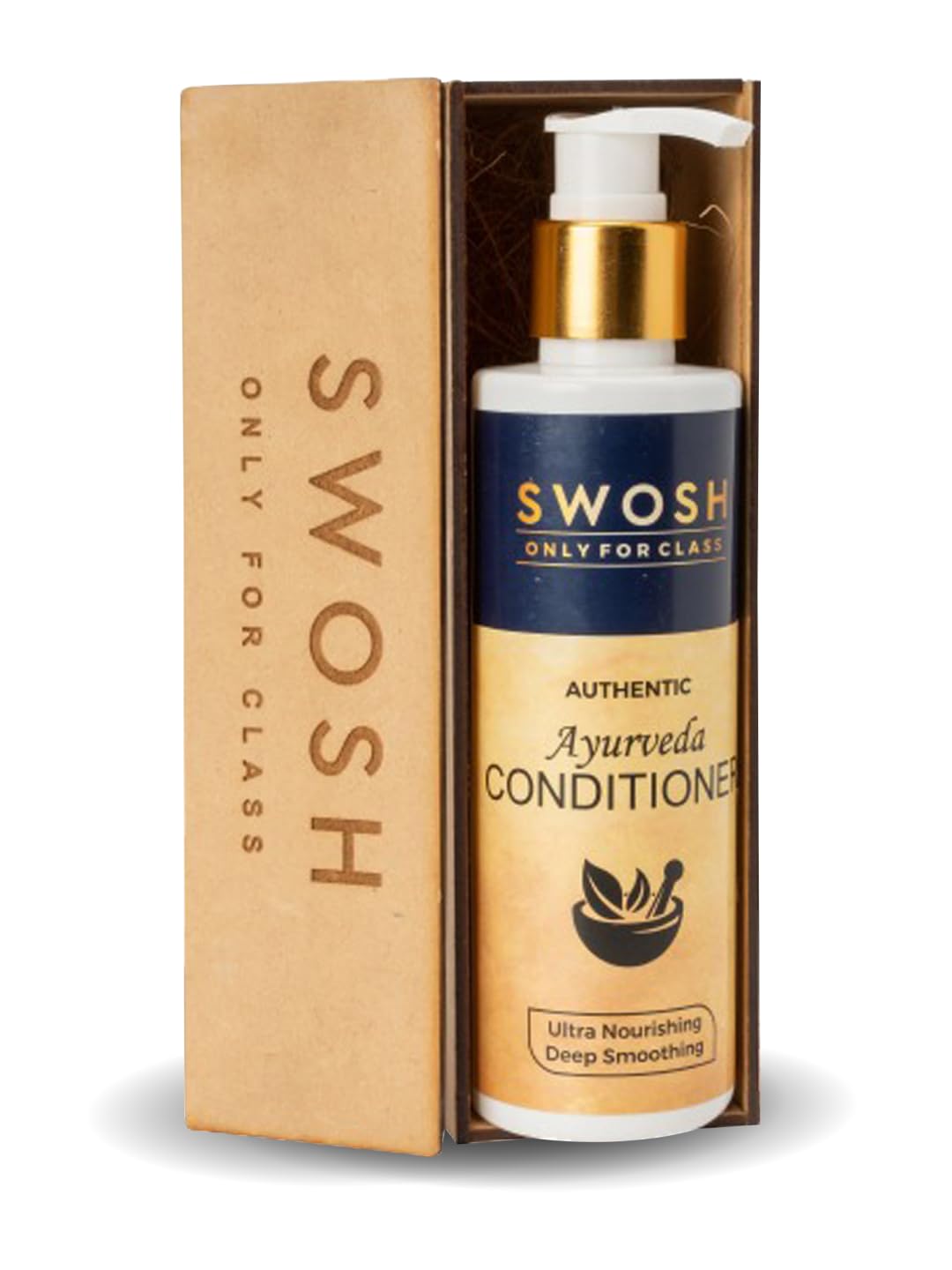 SWOSH Ayurvedic Silicone Free Hair Strengthening Conditioner - Sulfate & Paraben Free for Dry, Frizzy Hair | 200ml Vegan Natural Hair Care for Women | Made in India | Perfect for Daily Hydration & Damaged Hair Repair