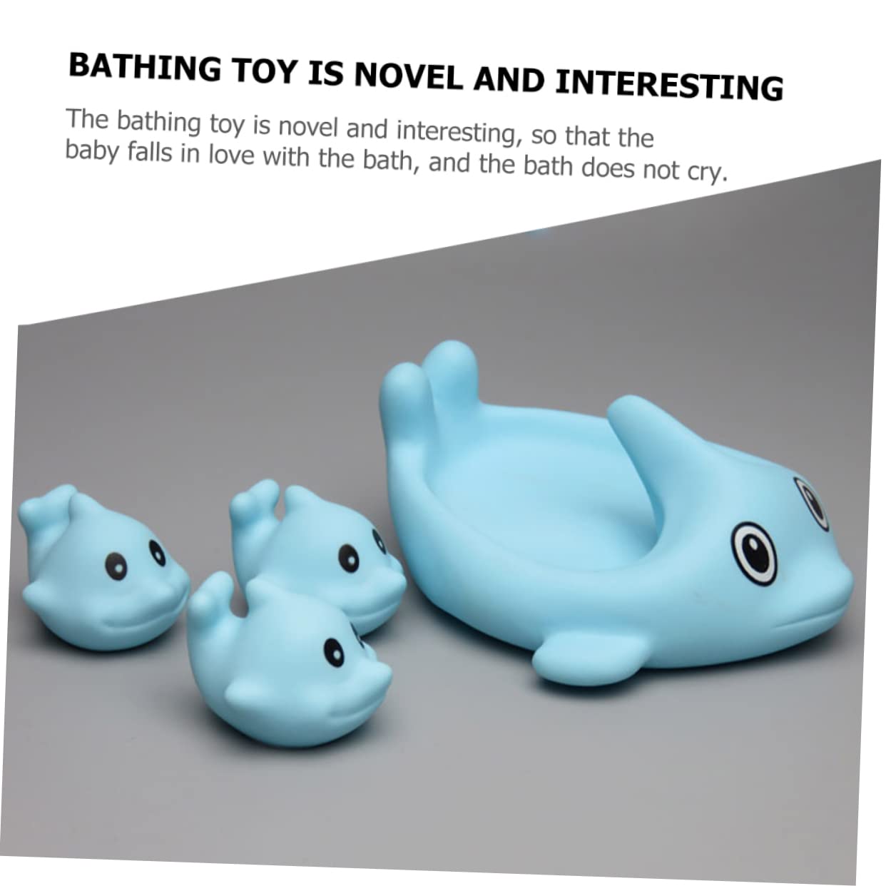 FAVOMOTO 4 Pack Bath Toys for Kids - Waterproof Vinyl Shower Games Set in Sky Blue - Fun Bathtime Play for Toddlers & Infants