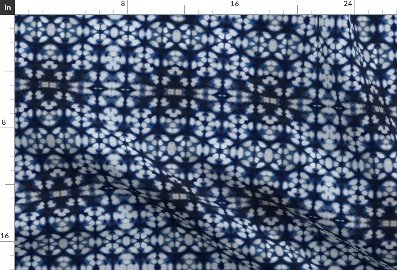 Indigo Circles Shibori Blue Beach Printed Minky Fabric Fat Quarter - Soft & Durable for Sewing Baby Blankets, Quilt Backing, Plush Toys - Perfect for DIY Crafts, Nursery Decor & Coastal-Themed Projects