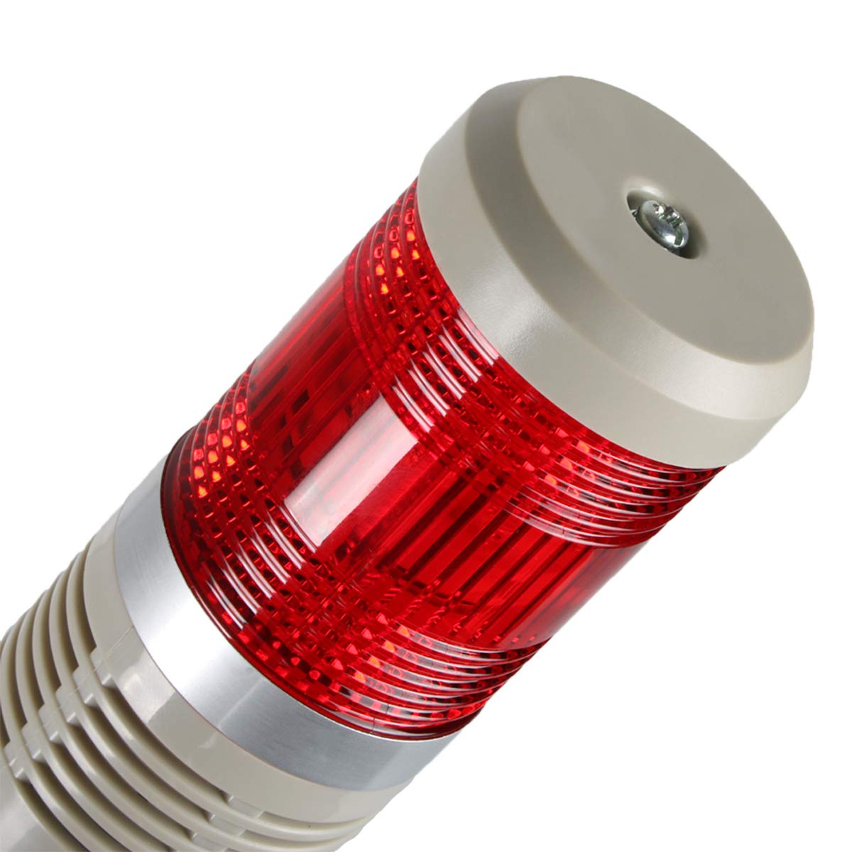 Industrial LED Signal Light Tower - 1-Layer Stack Warning Light with Steady ON Mode (110V) for Factory Safety, Warehouse Alert & Equipment Monitoring