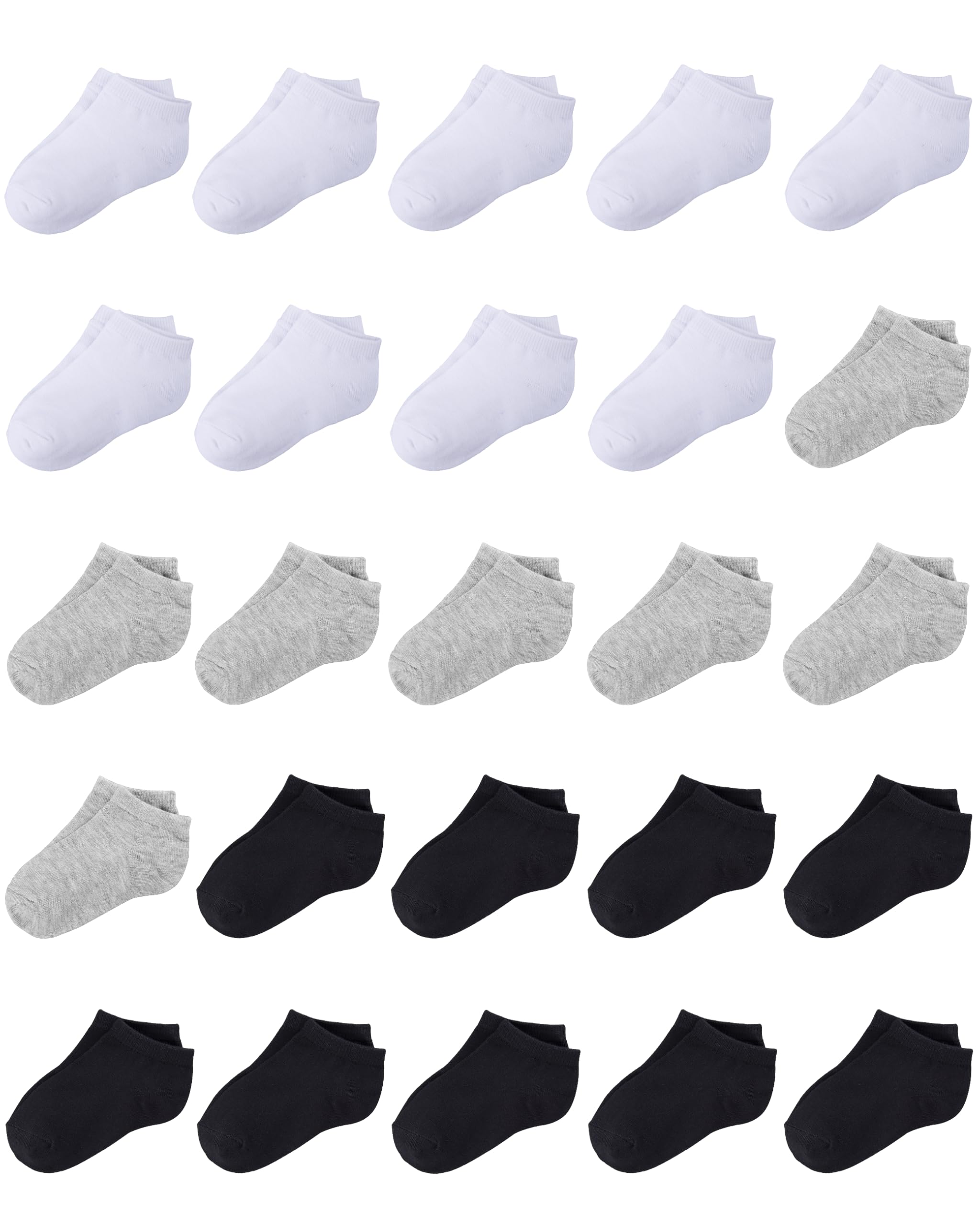 **Duufin 25 Pairs Toddler Ankle Socks - Low Cut Half Cushion Kids Socks for Boys & Girls - Soft & Breathable for Play, School & Daily Wear**