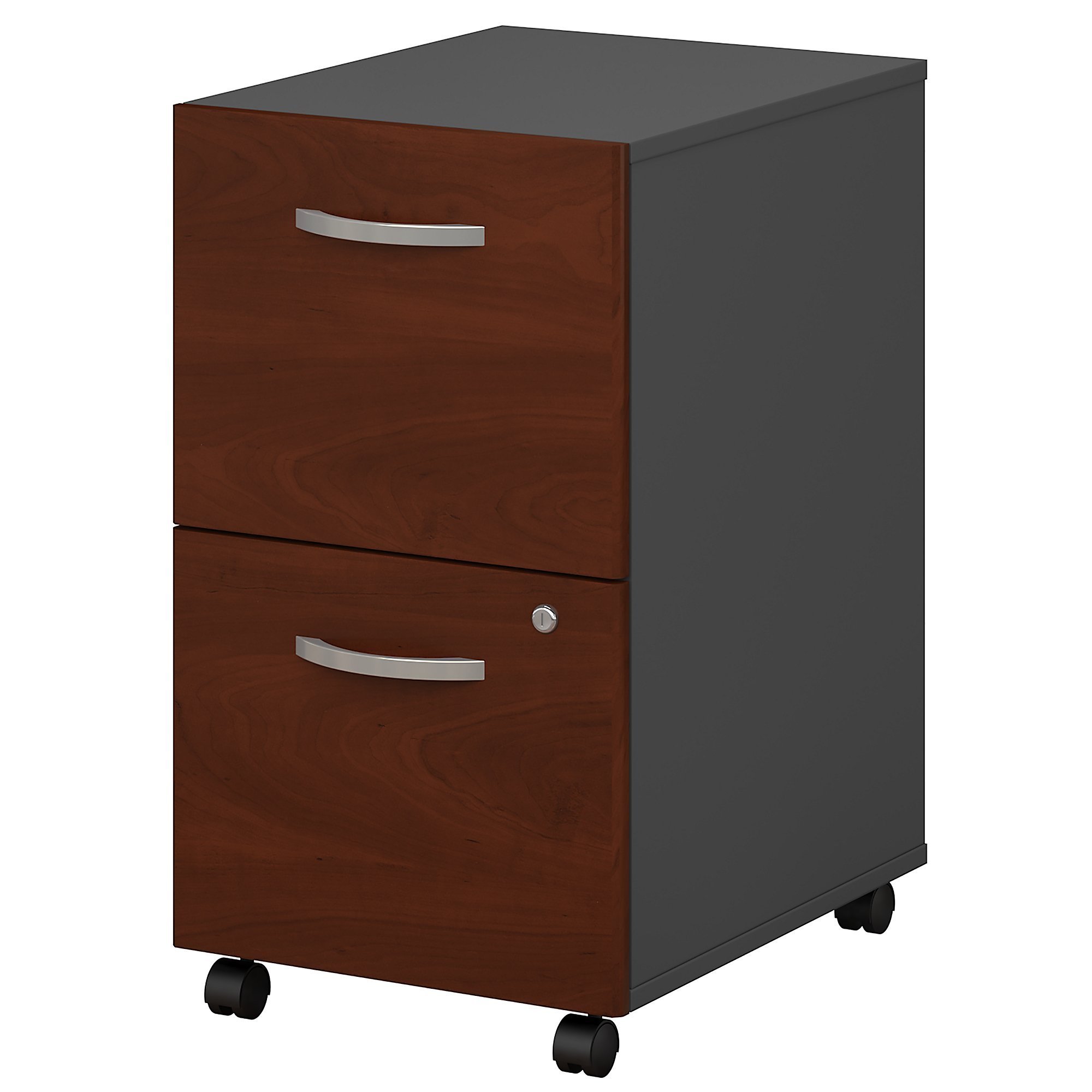 BUSH BUSINESS FURNITURE Series C 2-Drawer Mobile File Cabinet in Hansen Cherry - Office Storage Solution for Files & Documents Organization