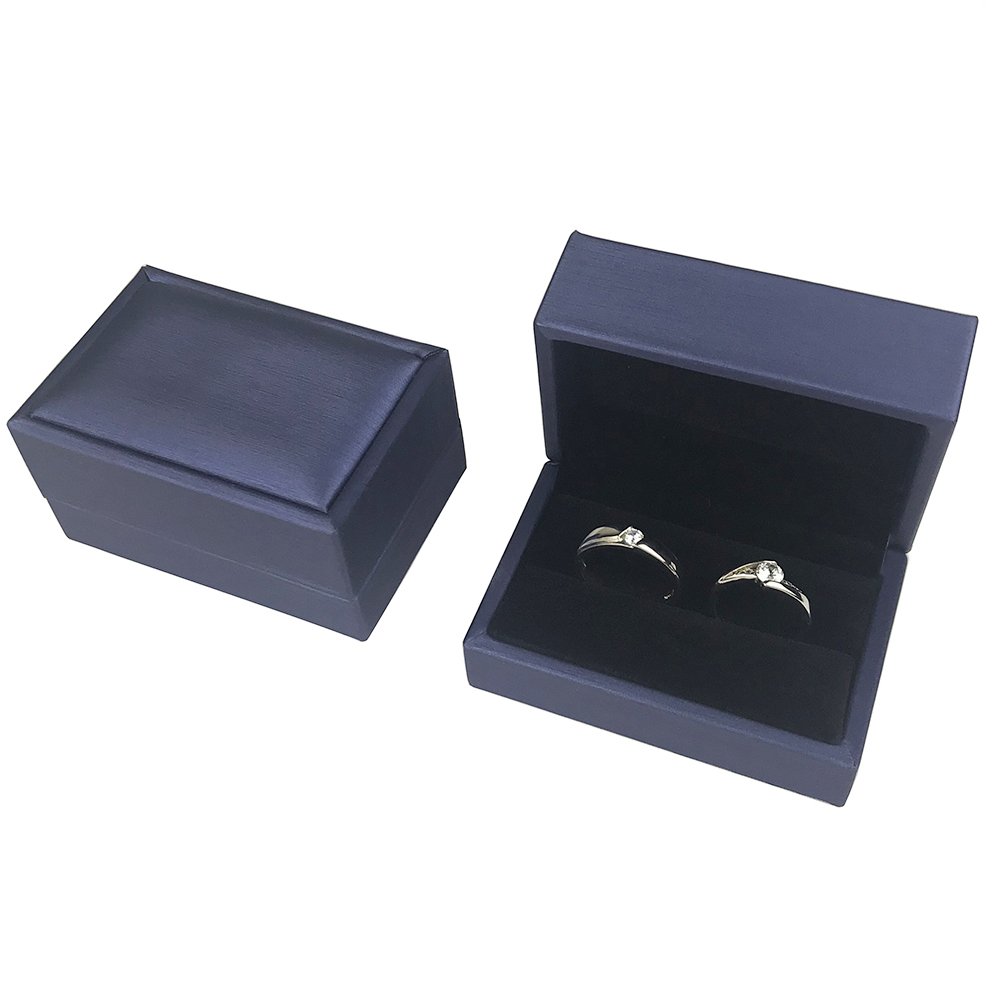 Premium PU Leather Double Ring Box - Wedding Engagement Gift for Ceremonies & Proposals