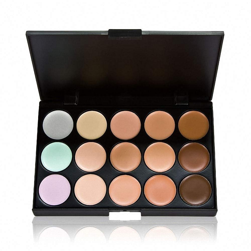 HUDACRUSH BEAUTY 15 Color Professional Face Concealer Palette - Full Coverage Makeup for Dark Circles, Acne & Blemishes - Perfect for Contouring, Highlighting & Everyday Makeup Looks