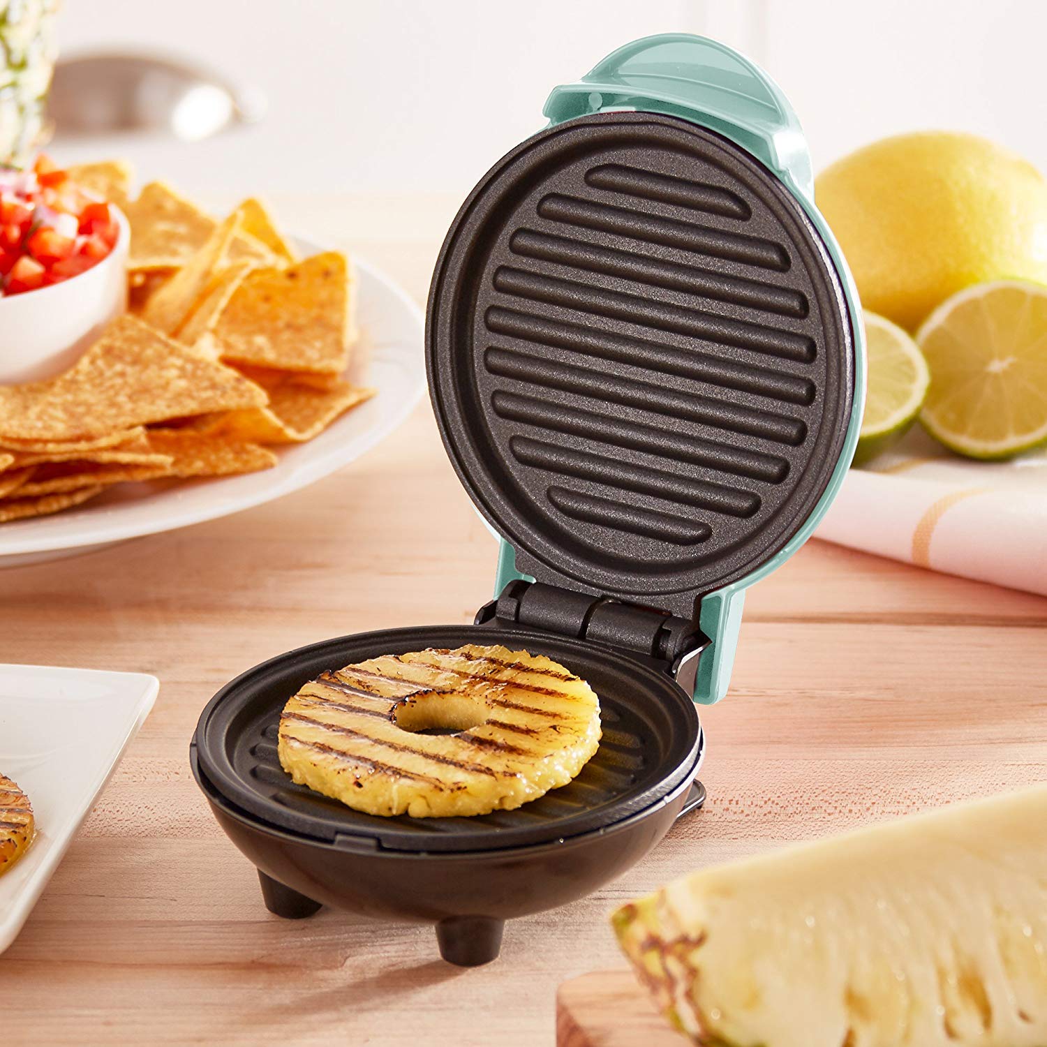 Dash Stand Mixer in Aqua | Mini Portable Grill & Panini Press Machine for Burgers, Sandwiches, Chicken | Perfect for Breakfast, Lunch & Snacks On-the-Go | Includes Recipe Guide | Ideal for Home Kitchens, Camping & Office Use