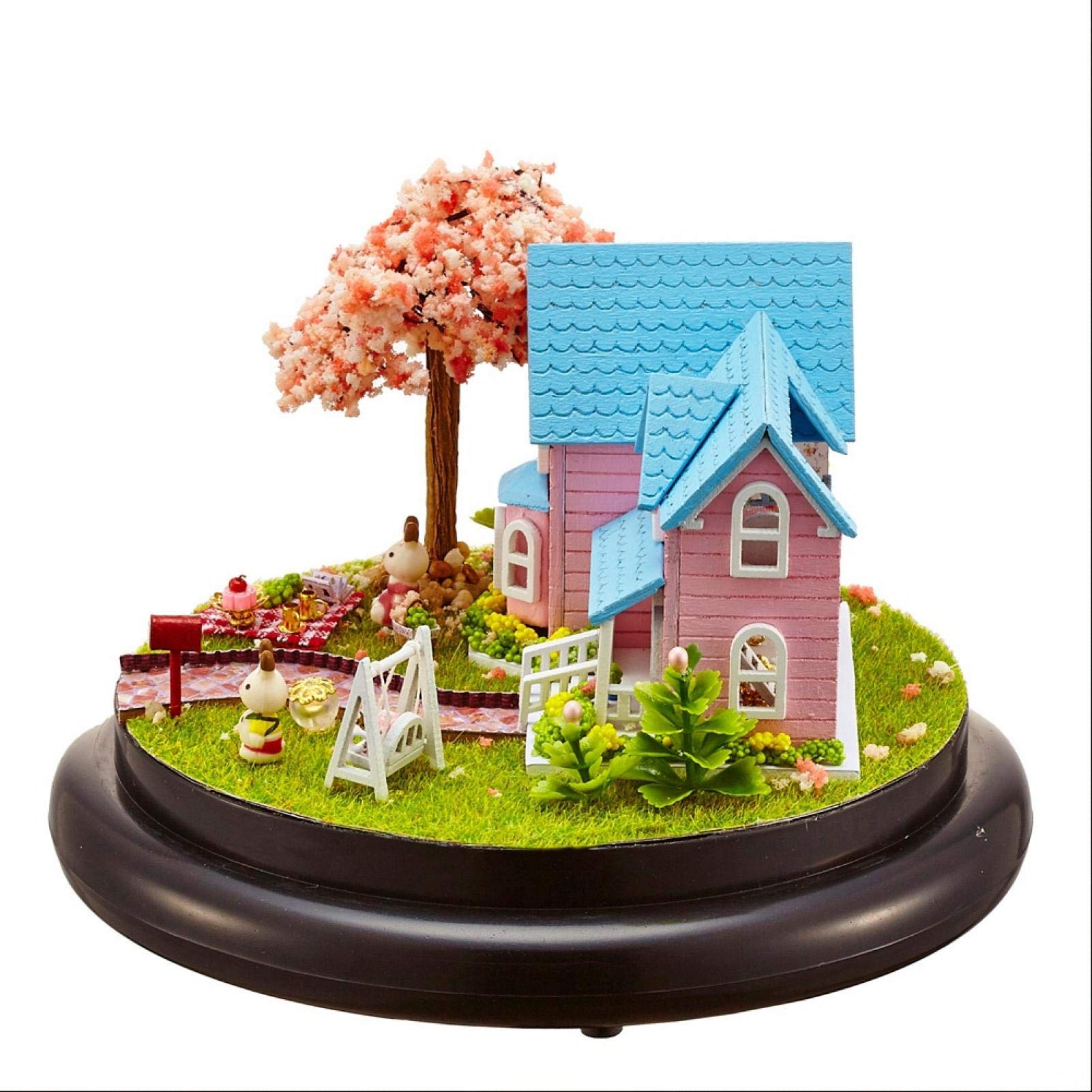 DIY Dollhouse Kit - Durable Wooden Cottage Craft Set for Kids & Adults - Perfect for Home Decor, Gifts & Creative Play (Sakura Promise)