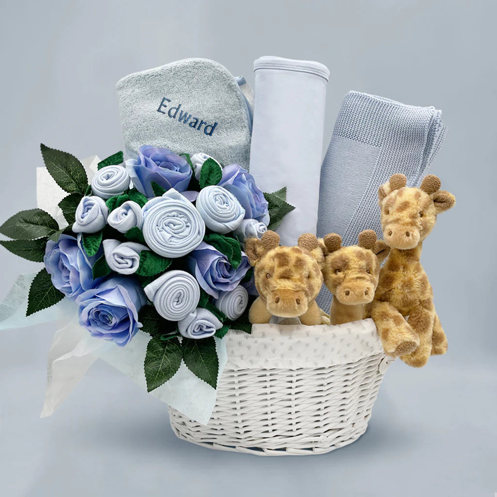 Luxury Baby Boy Gift Basket - Premium Newborn Essentials for Shower & Birthday - Perfect for Nursery Decor & Special Occasions