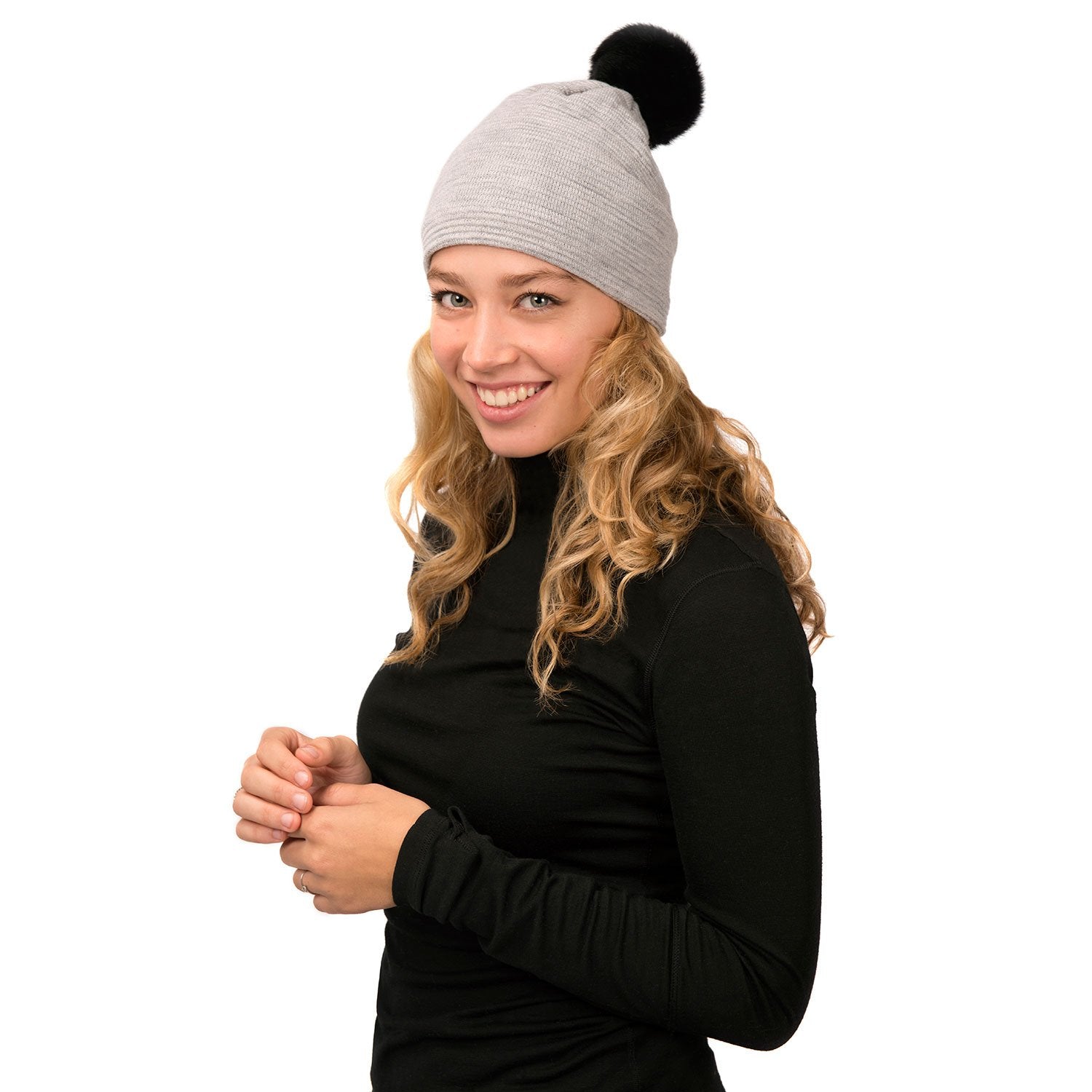 Loren Beanie Winter Hat for Men & Women - Soft Knit Grey & Black Skull Cap - Perfect for Cold Weather, Outdoor Activities & Casual Wear