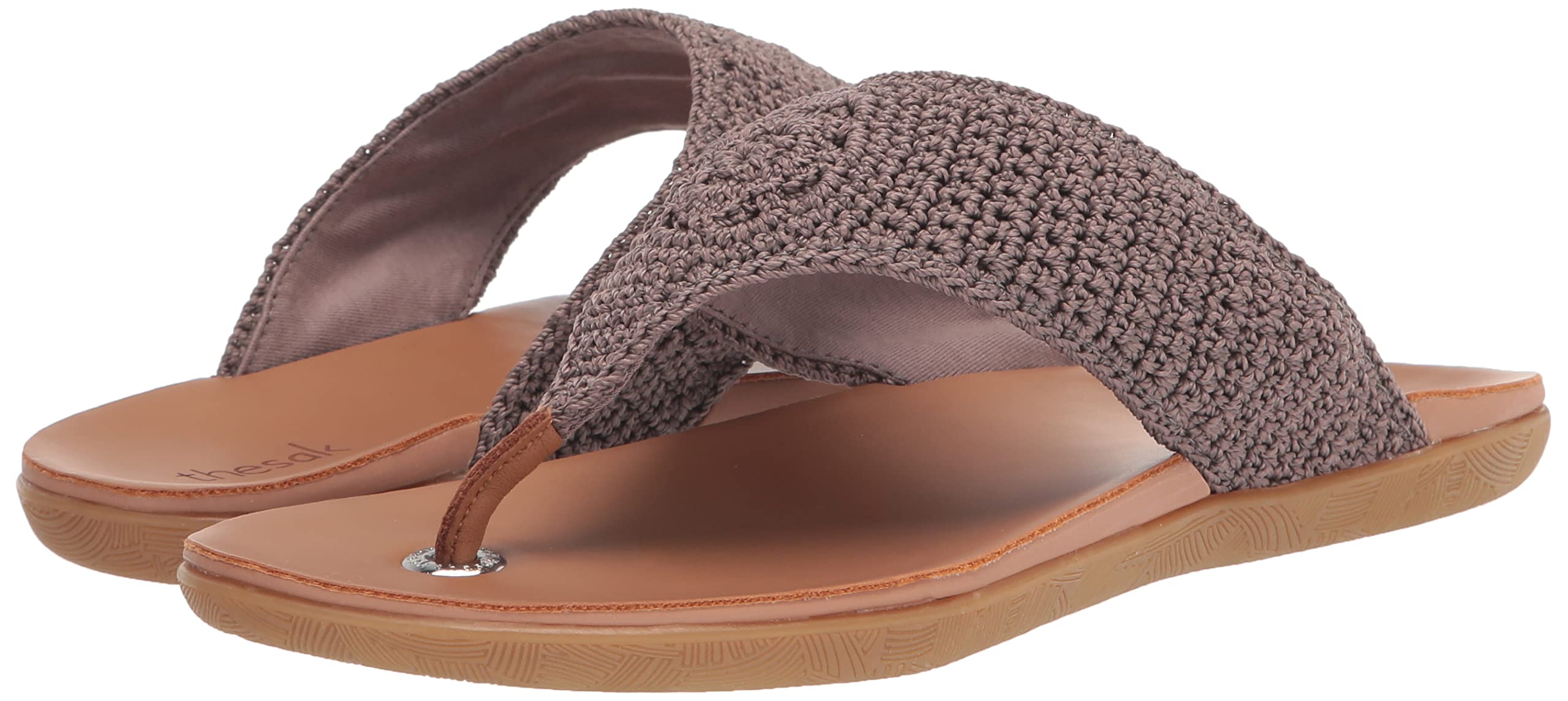 The Sak Shana Crochet Slip-On Thong Sandals for Women - Comfortable Boho Beach Sandals for Summer, Vacation & Casual Outings