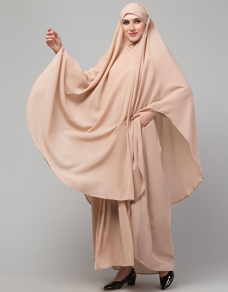 3-Piece Arabic Abaya Set with Khimar & Nose Piece - Modest Islamic Prayer Dress for Women - Perfect for Eid, Mosque & Special Occasions