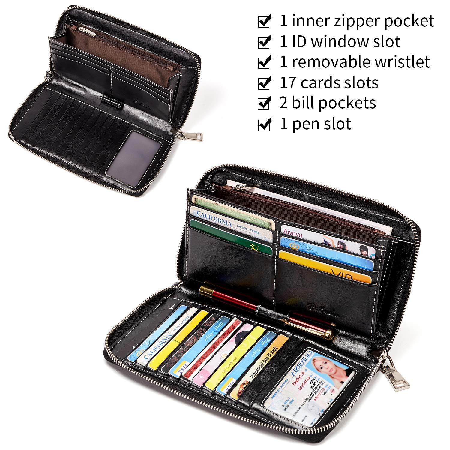 BOSTANTEN Genuine Leather Women's Handbag Tote Shoulder Purse with RFID Blocking Wallet - Stylish Phone Clutch for Work, Travel & Everyday Use