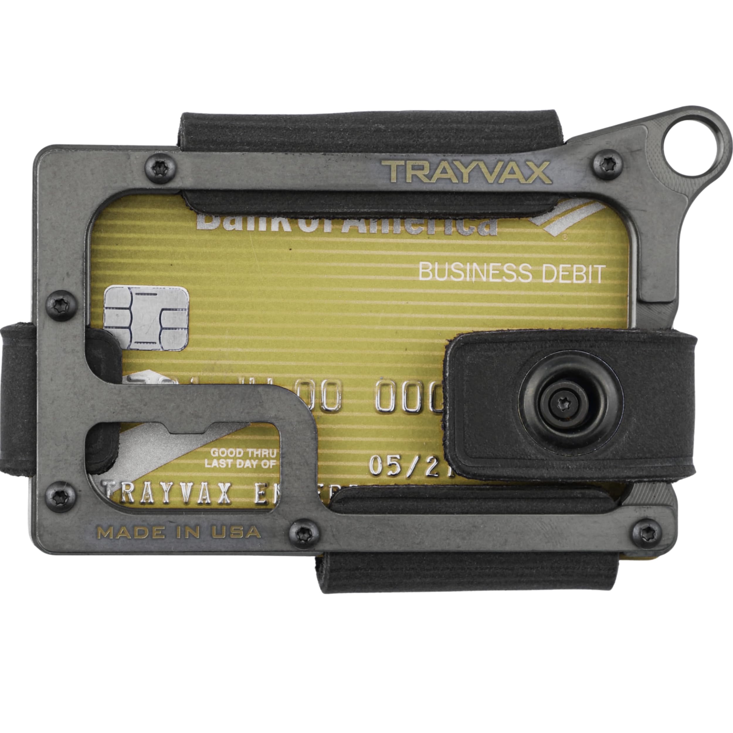 Trayvax Contour RFID Blocking Front Pocket Wallet - Slim Minimalist Leather & Metal Credit Card Holder for Men & Women - Black Stealth - Perfect for Travel, Everyday Carry & Secure Storage