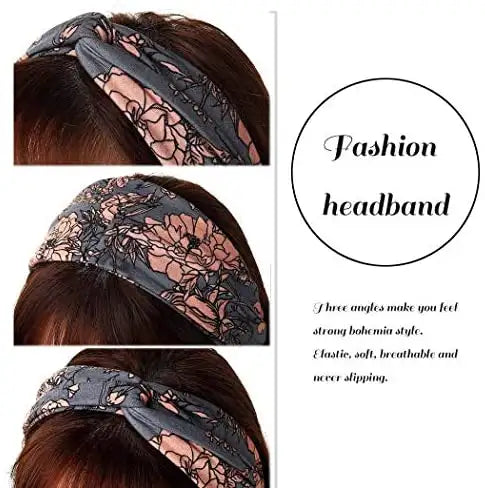 Boho Criss Cross Headband 3-Piece Set - Stylish Hair Accessories for Women, Girls, Yoga, Festivals & Everyday Wear