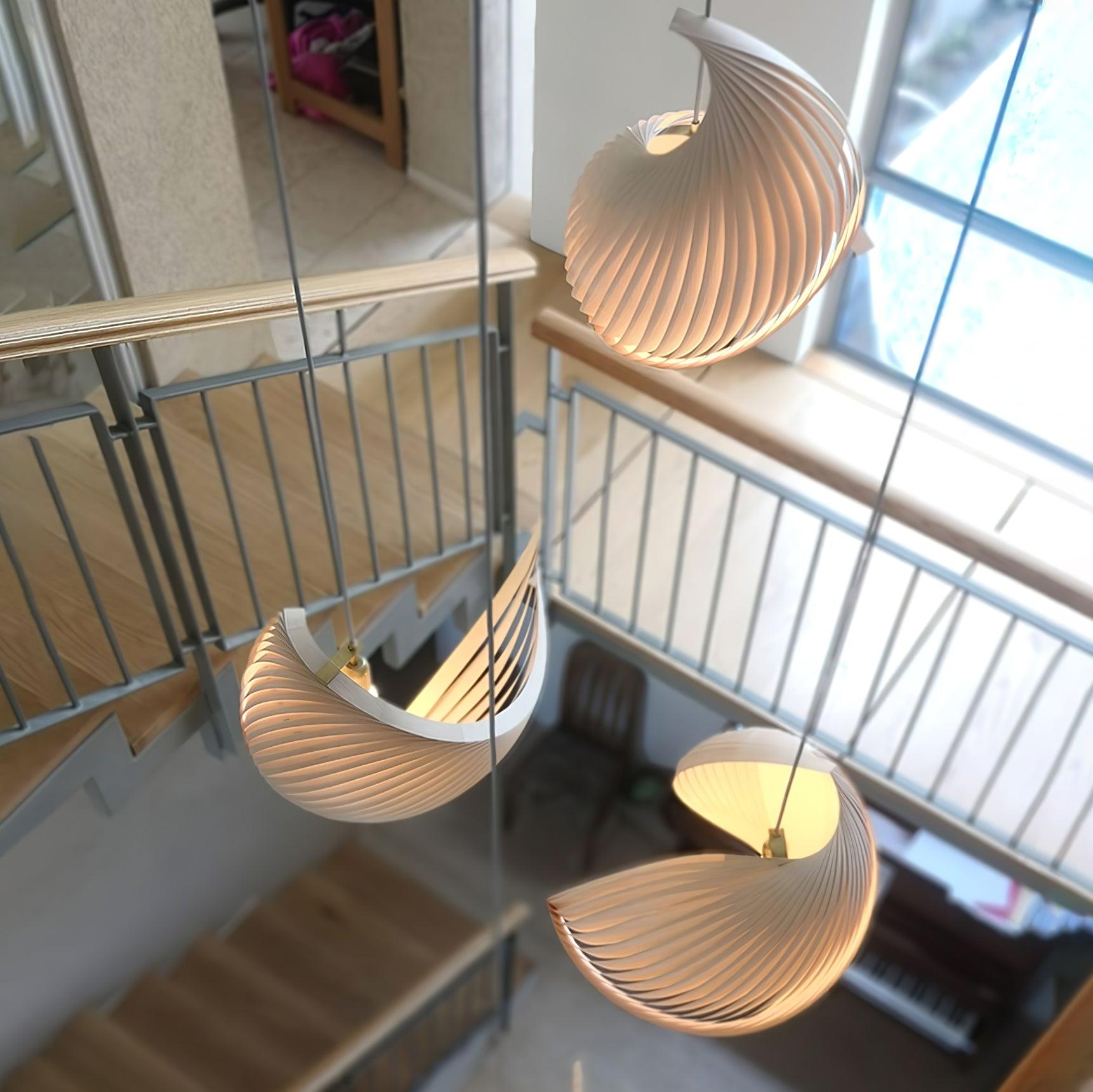 Nautilus Shell Pendant Light - Modern Boho Ceiling Fixture for Dining Room, Bedroom & Living Room Decor