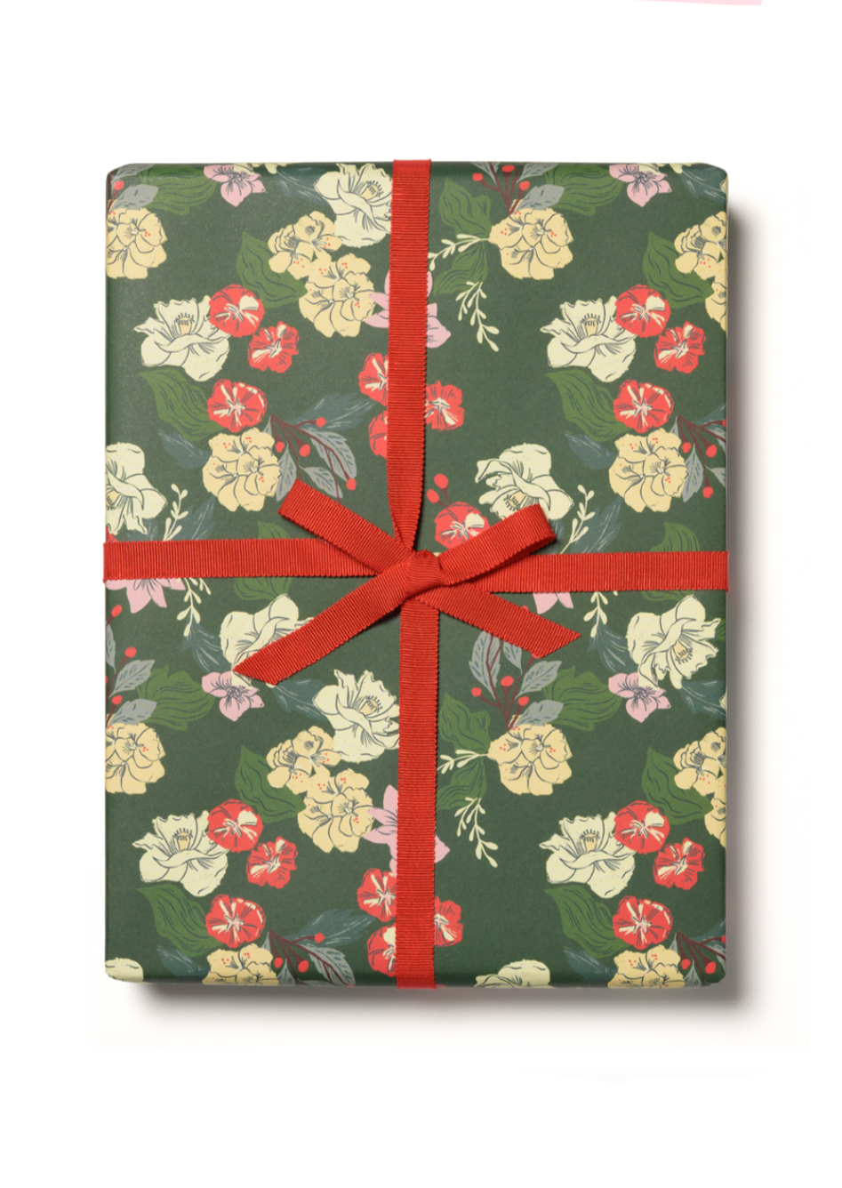 Festive Blooms Roll Wrap - Floral Gift Wrapping Paper for Birthdays, Weddings & Holidays - Perfect for DIY Crafts, Party Decorations and Present Wrapping