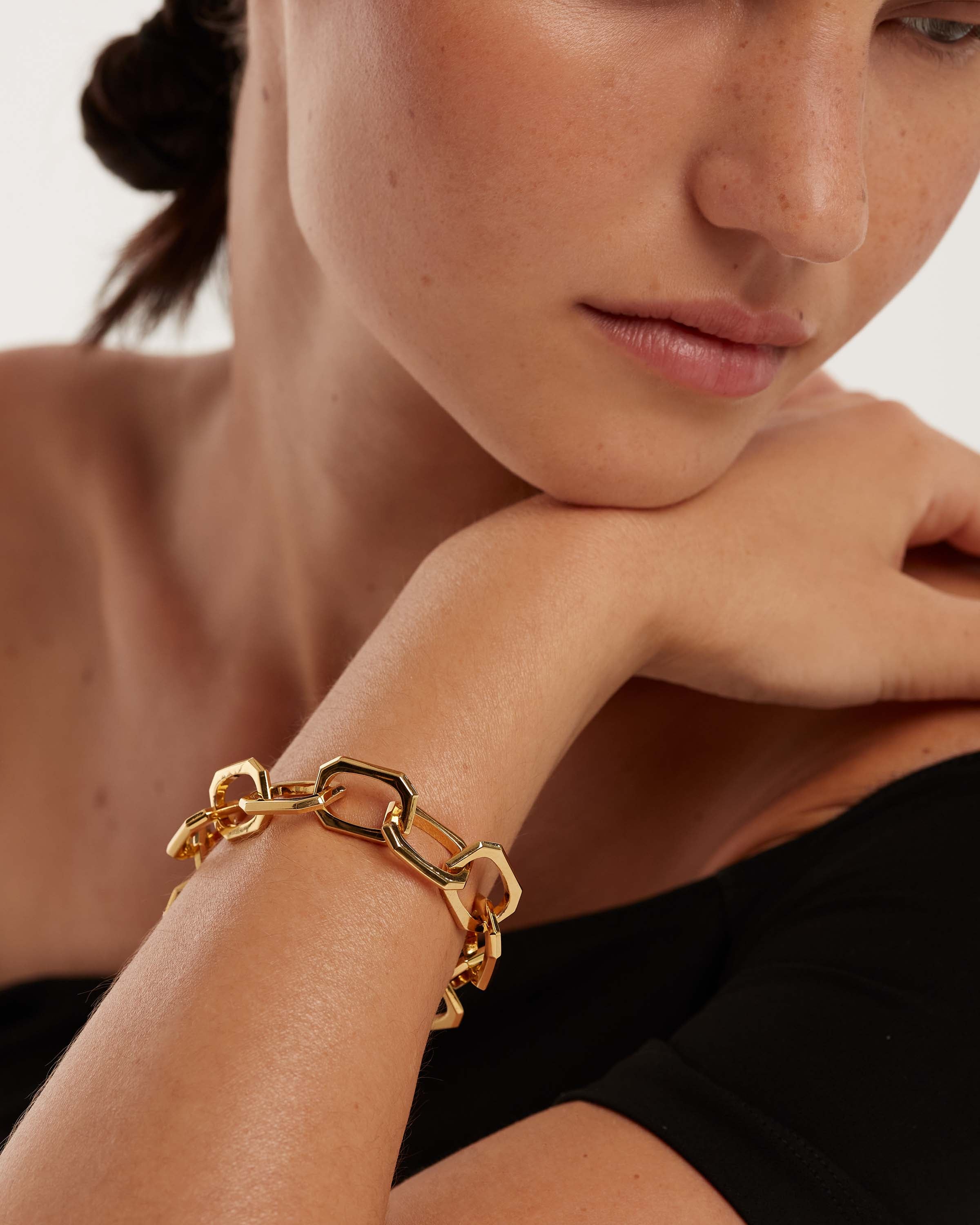 Stylish Large Signature Chain Bracelet for Women - Trendy Gold & Silver Cuff Jewelry - Perfect for Parties, Weddings & Everyday Wear