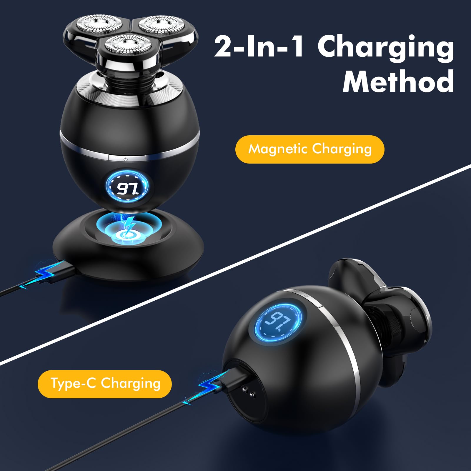 2025 Upgraded Electric Razor for Men - Cordless Rechargeable Wet/Dry Shaver with Grooming Kit | Fast & Smooth Shaving for Face, Beard & Body | Perfect for Travel, Gym & Daily Grooming Routine