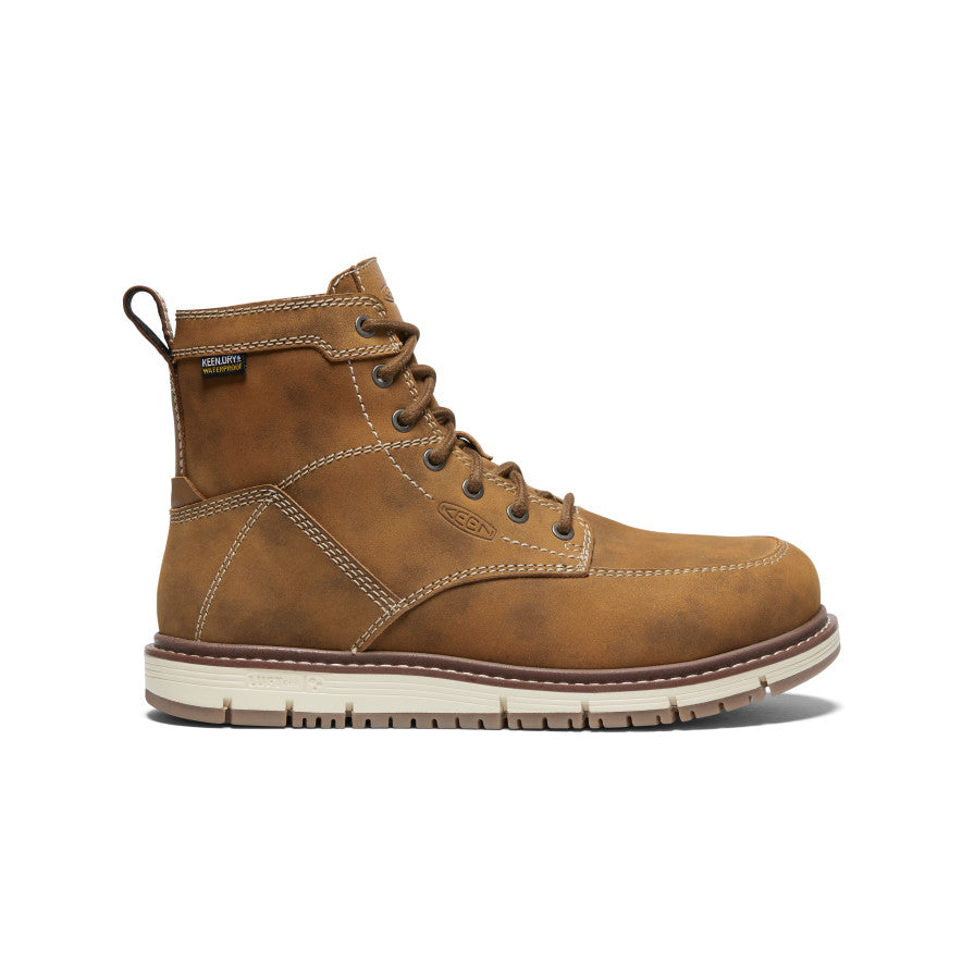 Women's San Jose 6 Waterproof Steel Toe Work Boots - Almond/Gum Color | Slip Resistant & Comfortable for Construction, Hiking & Outdoor Activities